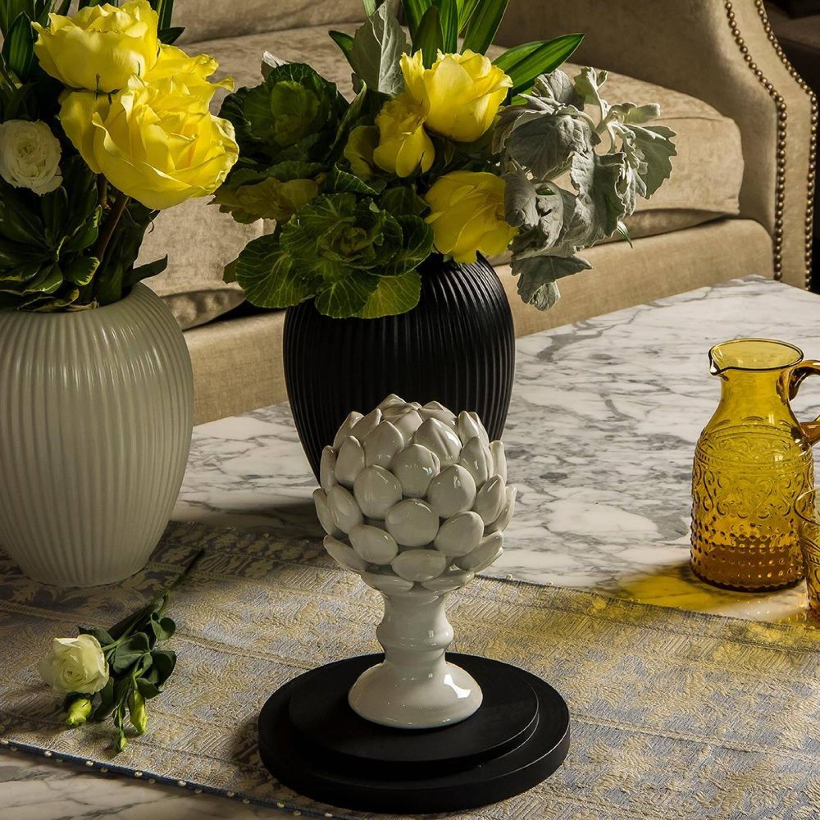 Florero Decorativo Love & Lemons Líneas Mate Djf-3006bk Negro