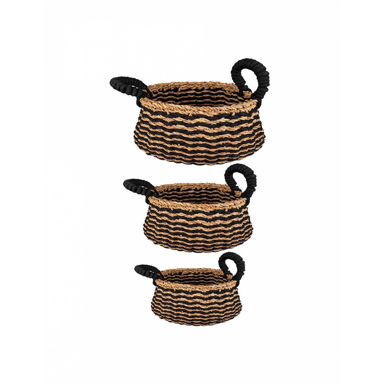 SET DE 3 CANASTAS THALASSIA HECHA DE PLANTAS MARINAS DCN-1220 