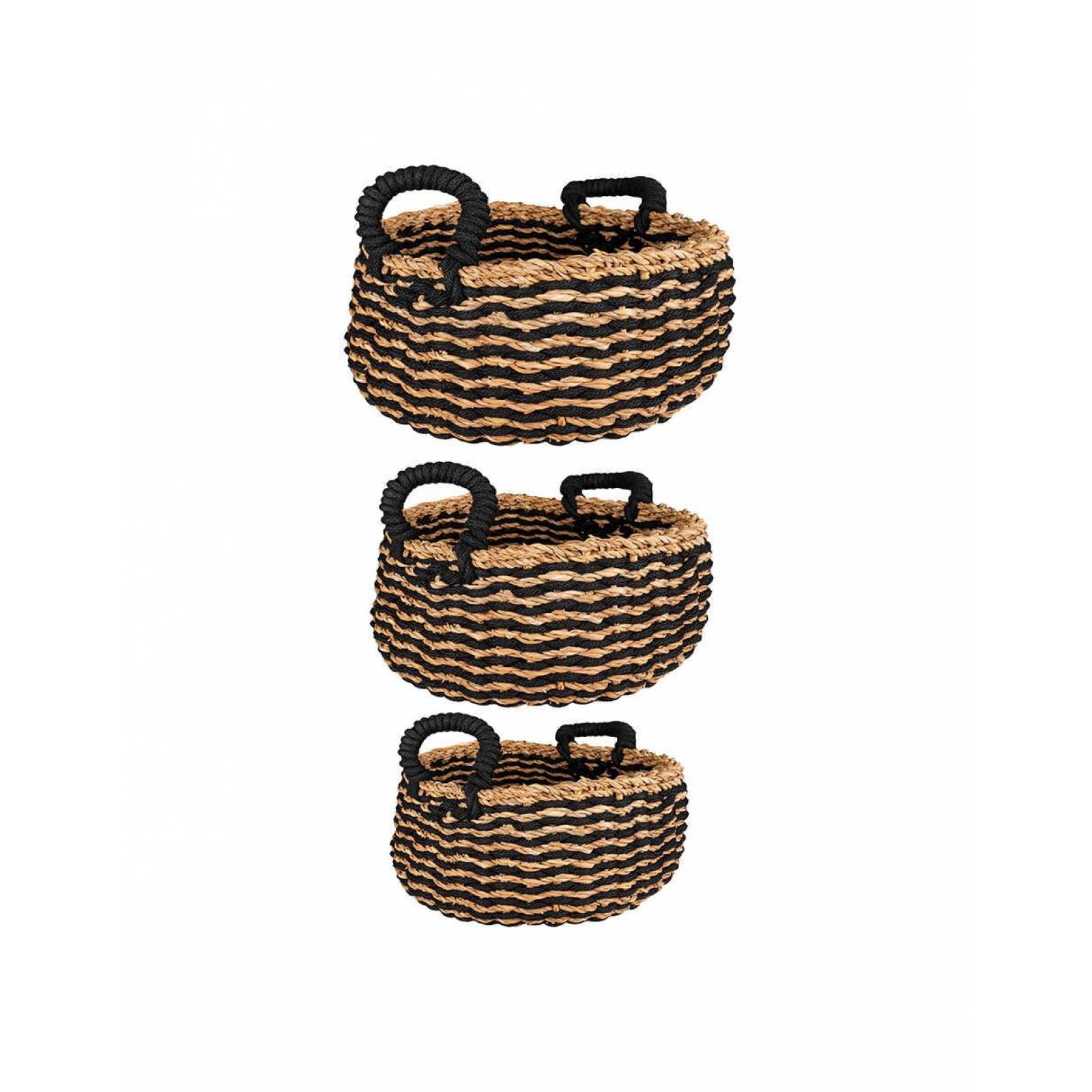 SET DE 3 CANASTAS THALASSIA HECHA DE PLANTAS MARINAS DCN-1220 