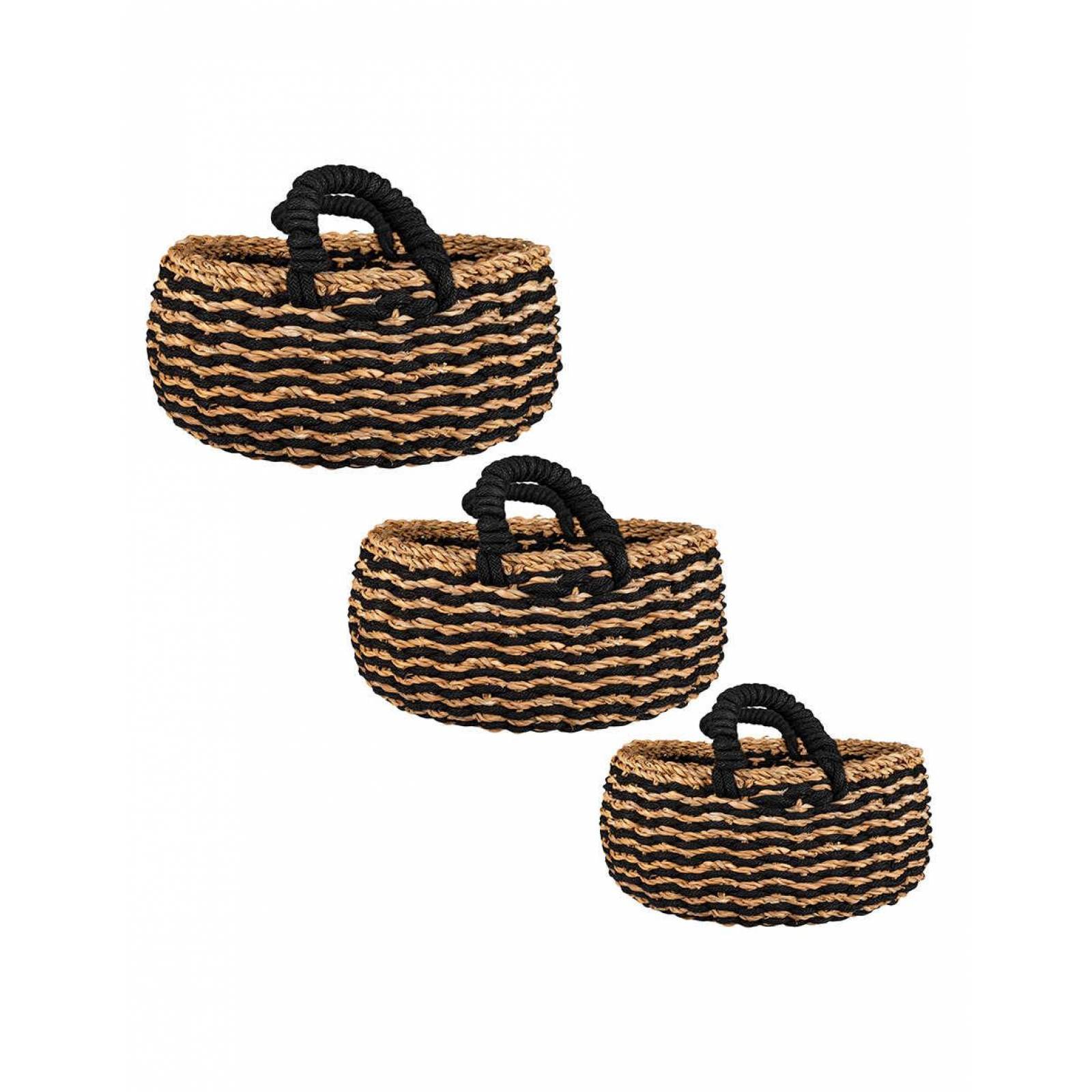 SET DE 3 CANASTAS THALASSIA HECHA DE PLANTAS MARINAS DCN-1220 