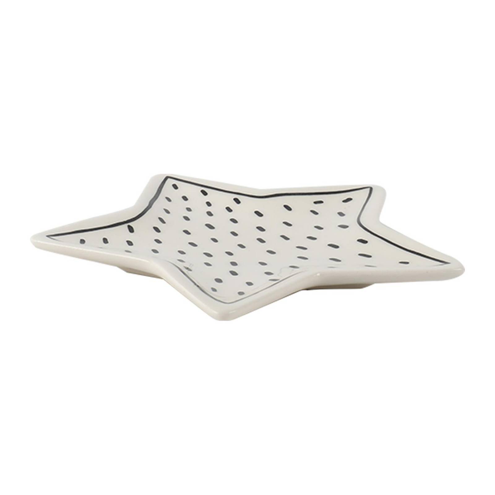 Plato Estrella Navideño Inés Minimalista Love & Lemons Mxm-1245 Blanco Y Negro Mediano