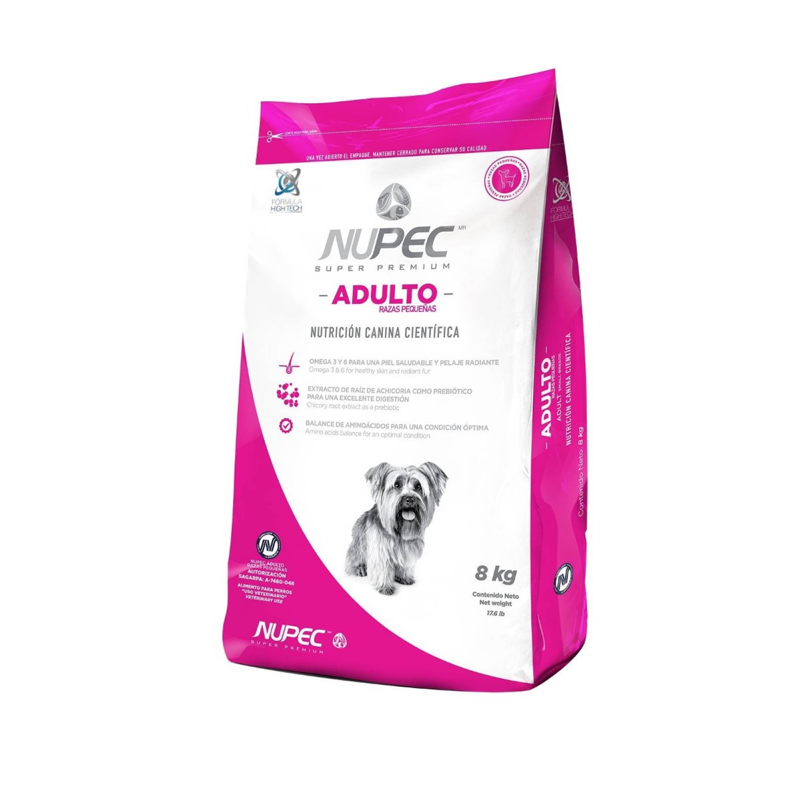 Nupec Alimento seco para perros Super Premium Adulto Raza Pequeñas bulto 8 kg