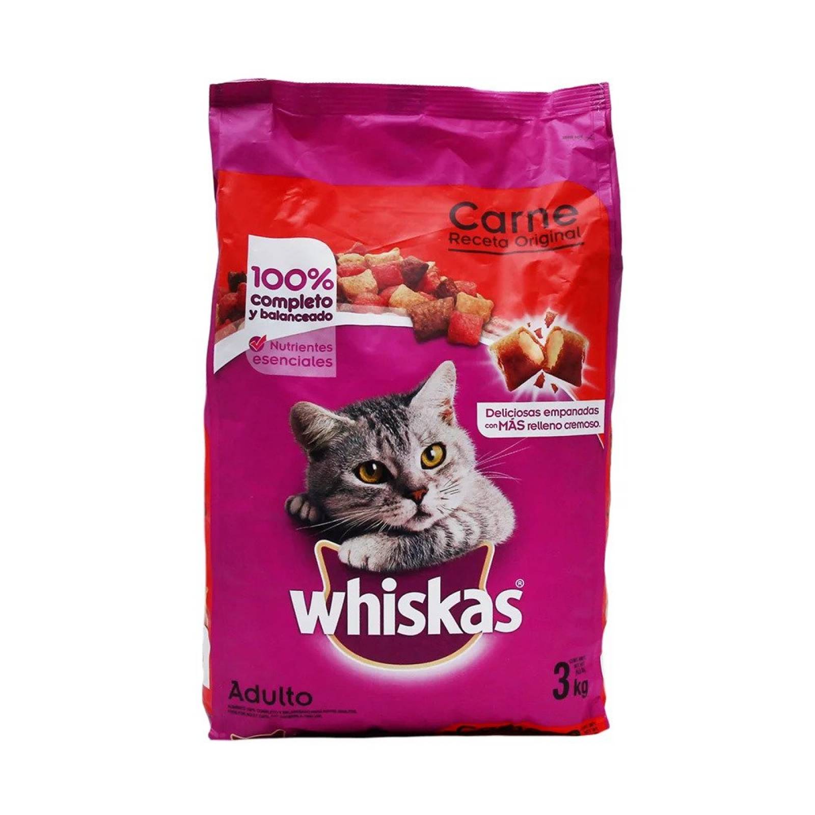 Whiskas Alimento para Gato Carne Receta Original bulto 3kg