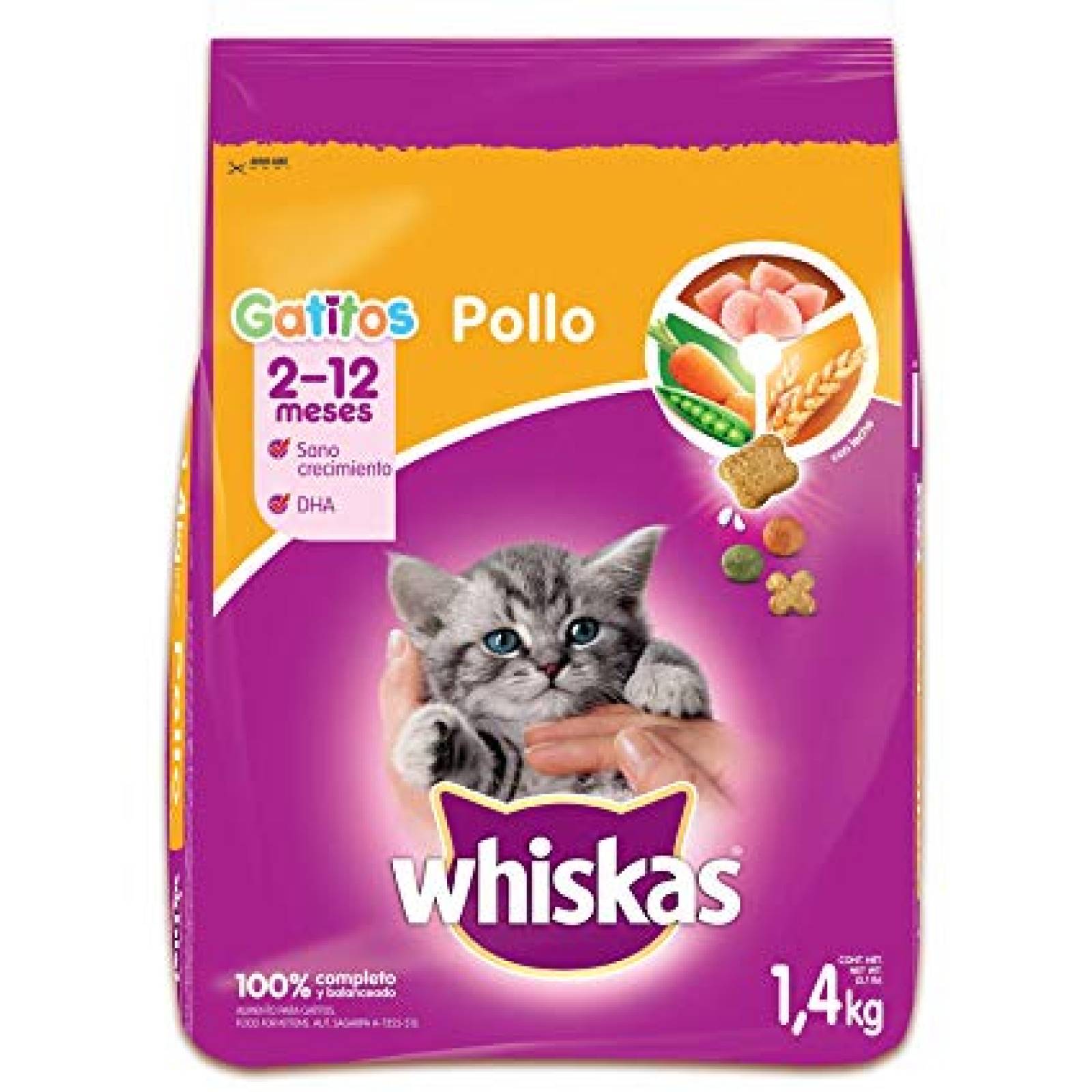 Whiskas Alimento para Gato Gatitos 2 - 12 meses paquete 1.4kg