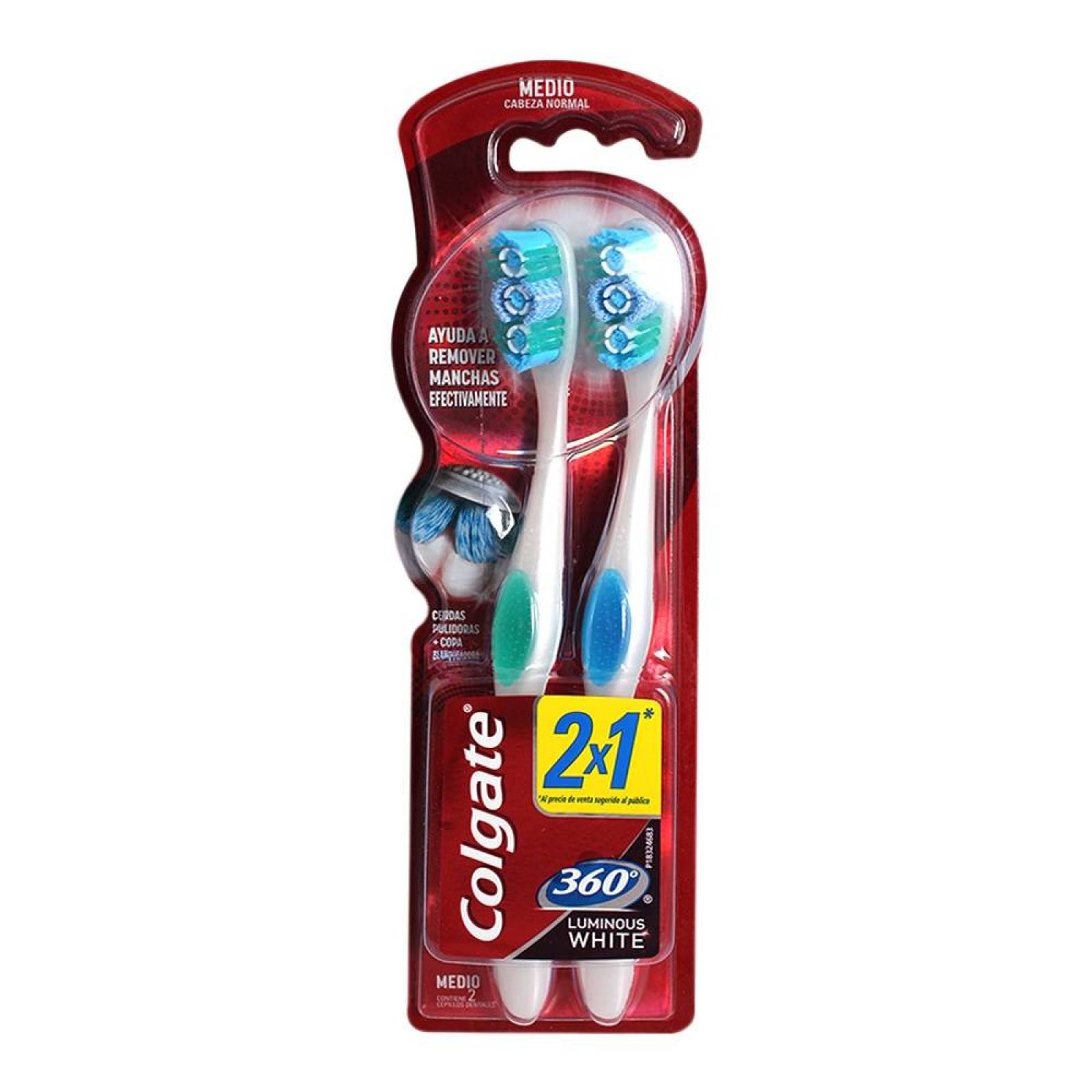 Colgate Cepillo Dental 360 White 2 X 1 Blister 2 Piezas