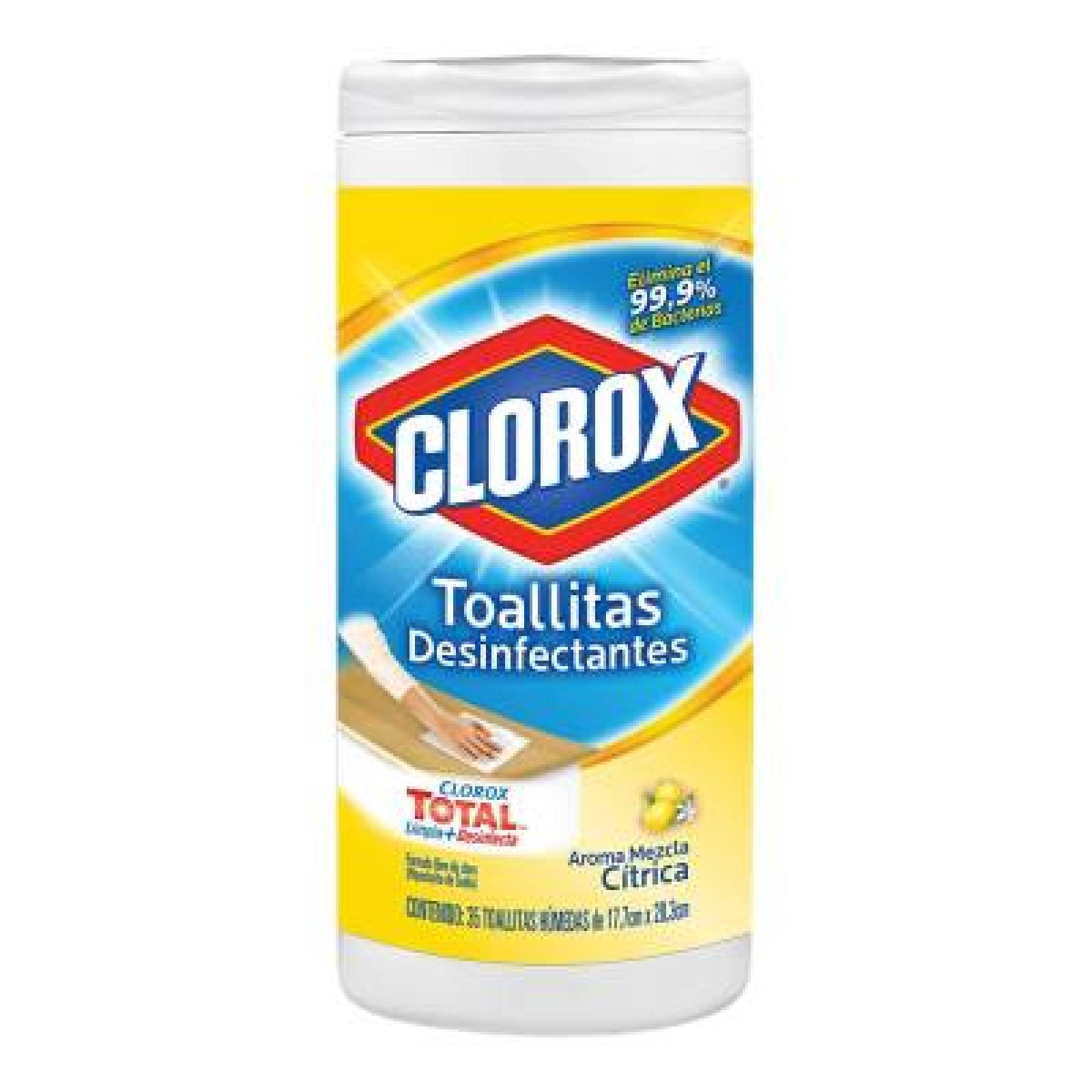 Clorox Toallitas Desinfectantes Aroma Mezcla Cítrica envase 35 piezas