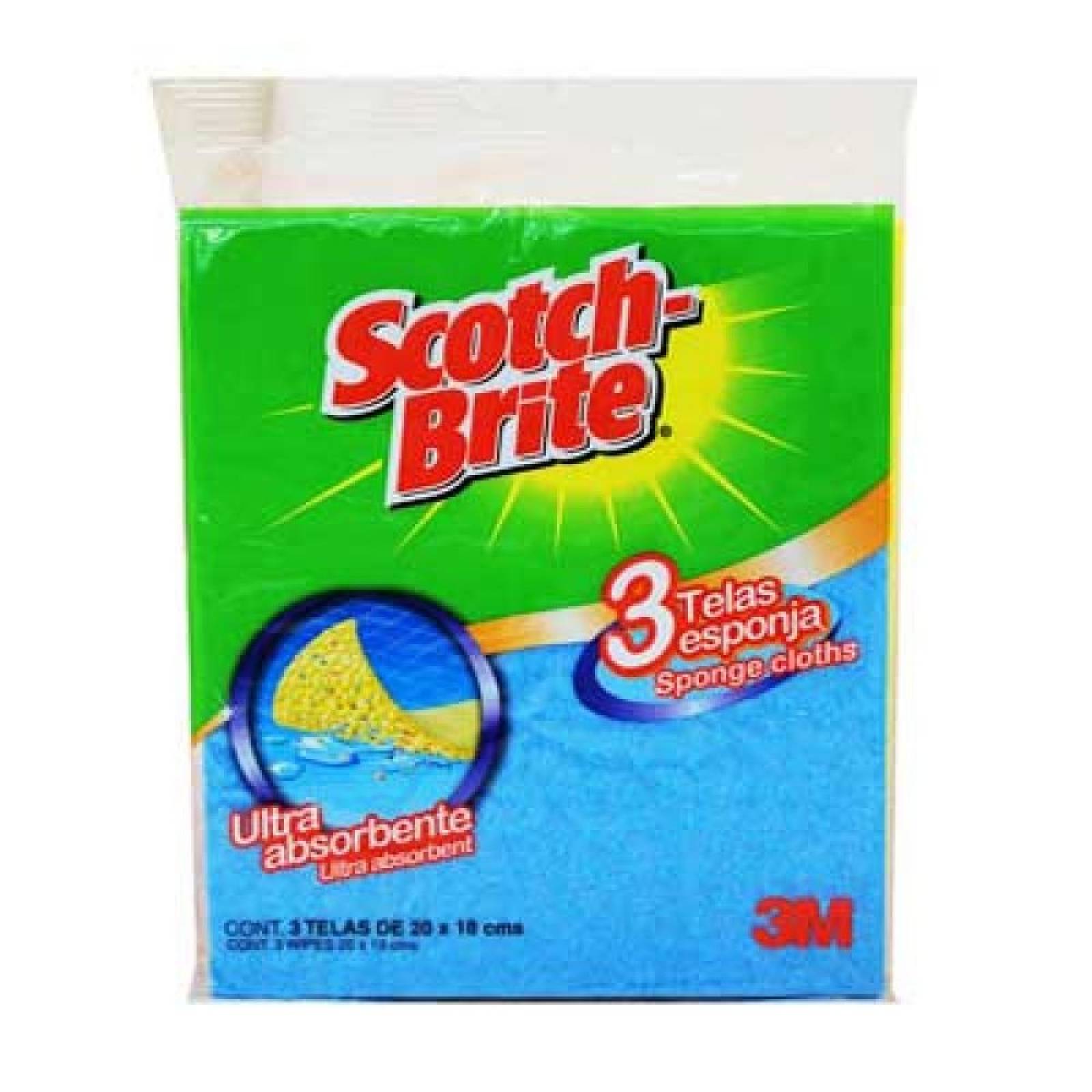 Scotch-Brite Paño Esponja paquete 3 piezas