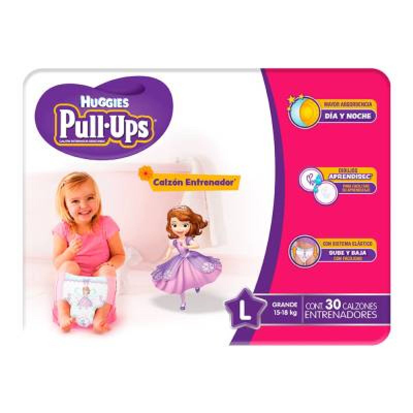 Huggies Pull Ups Calzón Entrenador Talla Grande Niña Paquete 30 Piezas