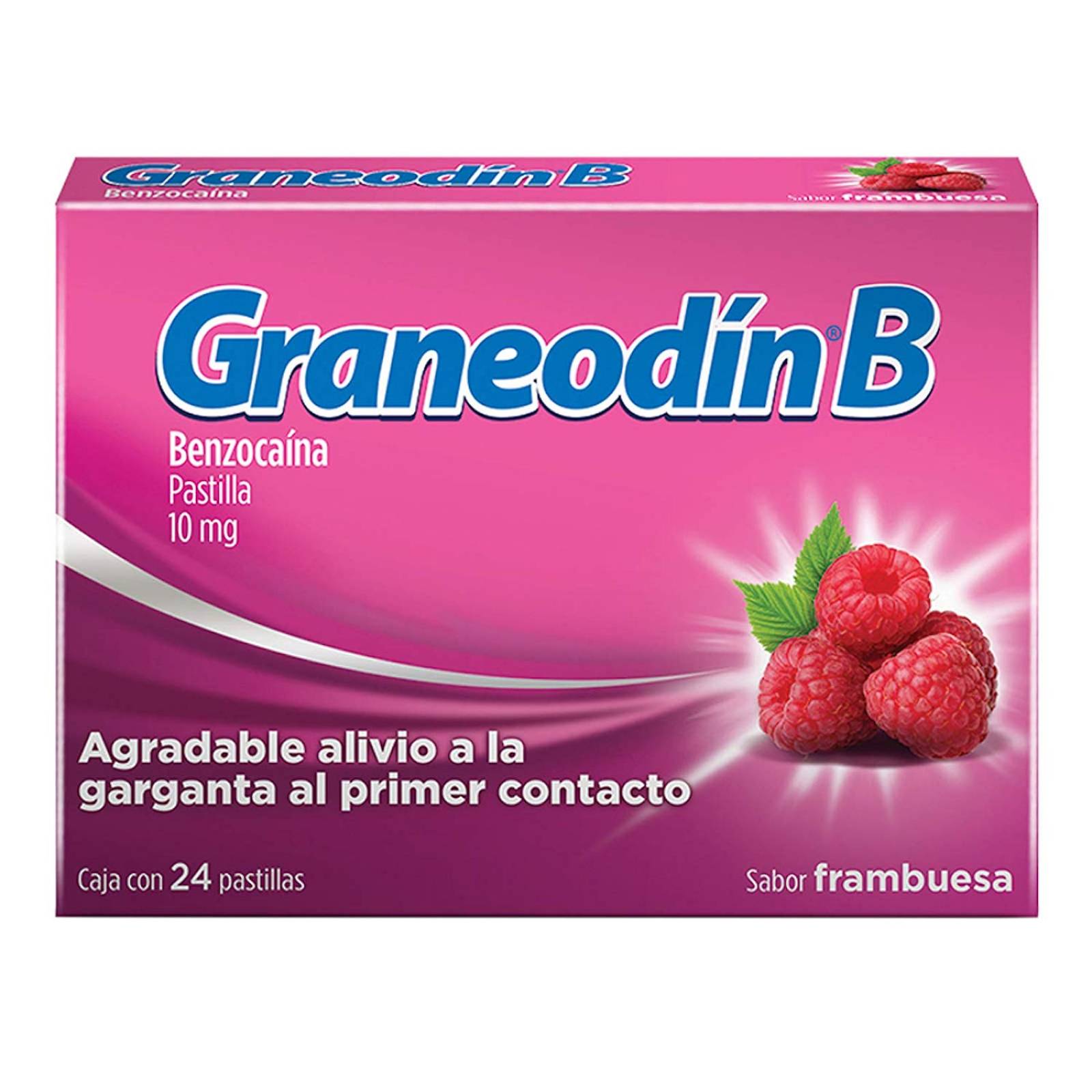 Graneodín B Benzocaína sabor Frambuesa caja 24 pastillas