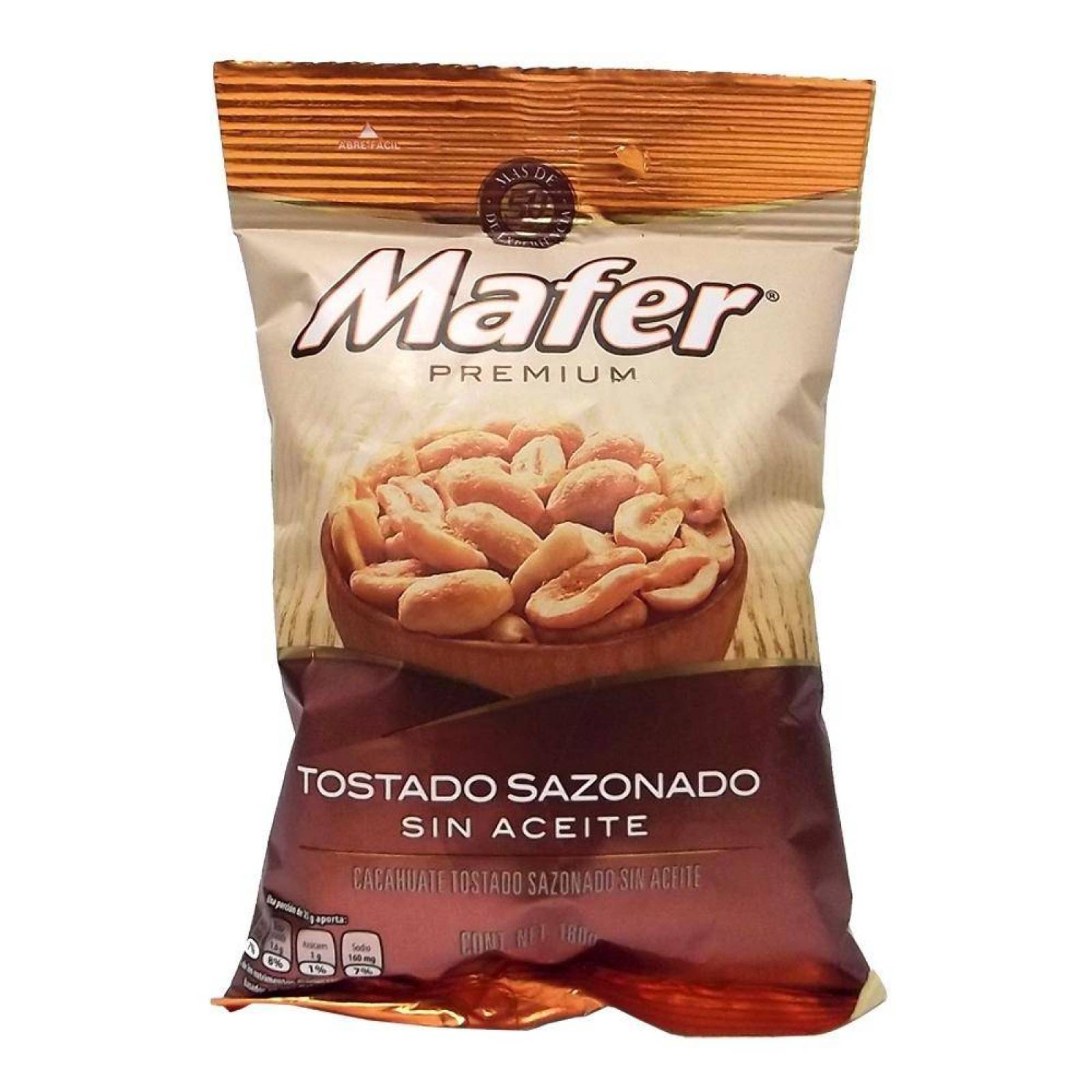 Mafer Cacahuate Tostado Sazonado sin Aceite bolsa 180g