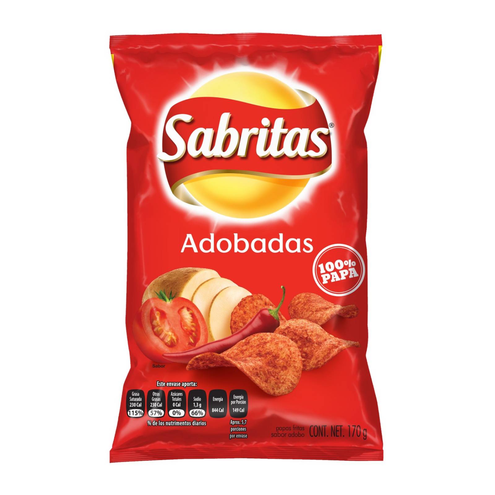 Sabritas Papas Adobadas paquete 170g