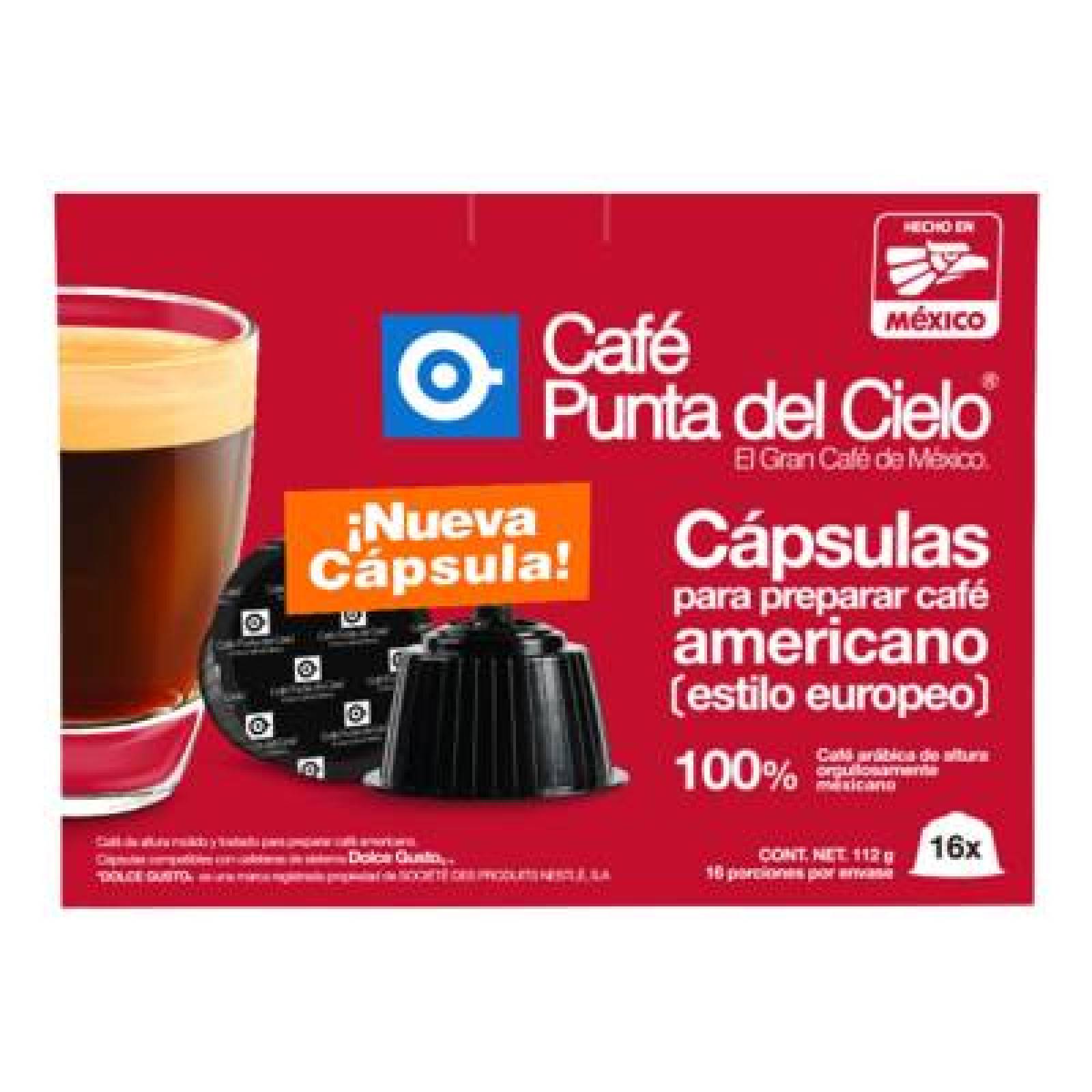 Punta del Cielo Cápsulas de Café Americano caja 16 cápsulas