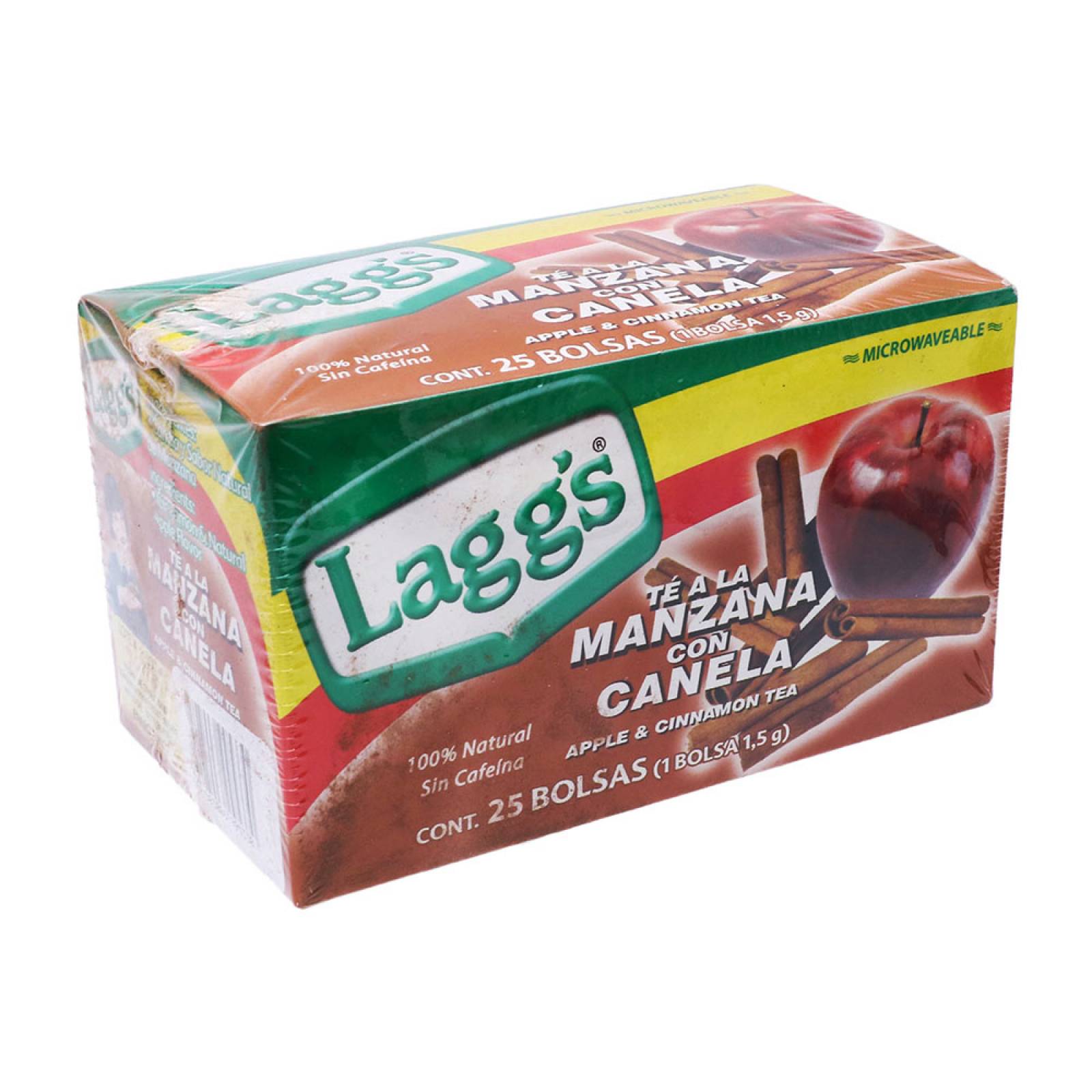 Laggs Té de Manzana con Canela caja 24 sobres