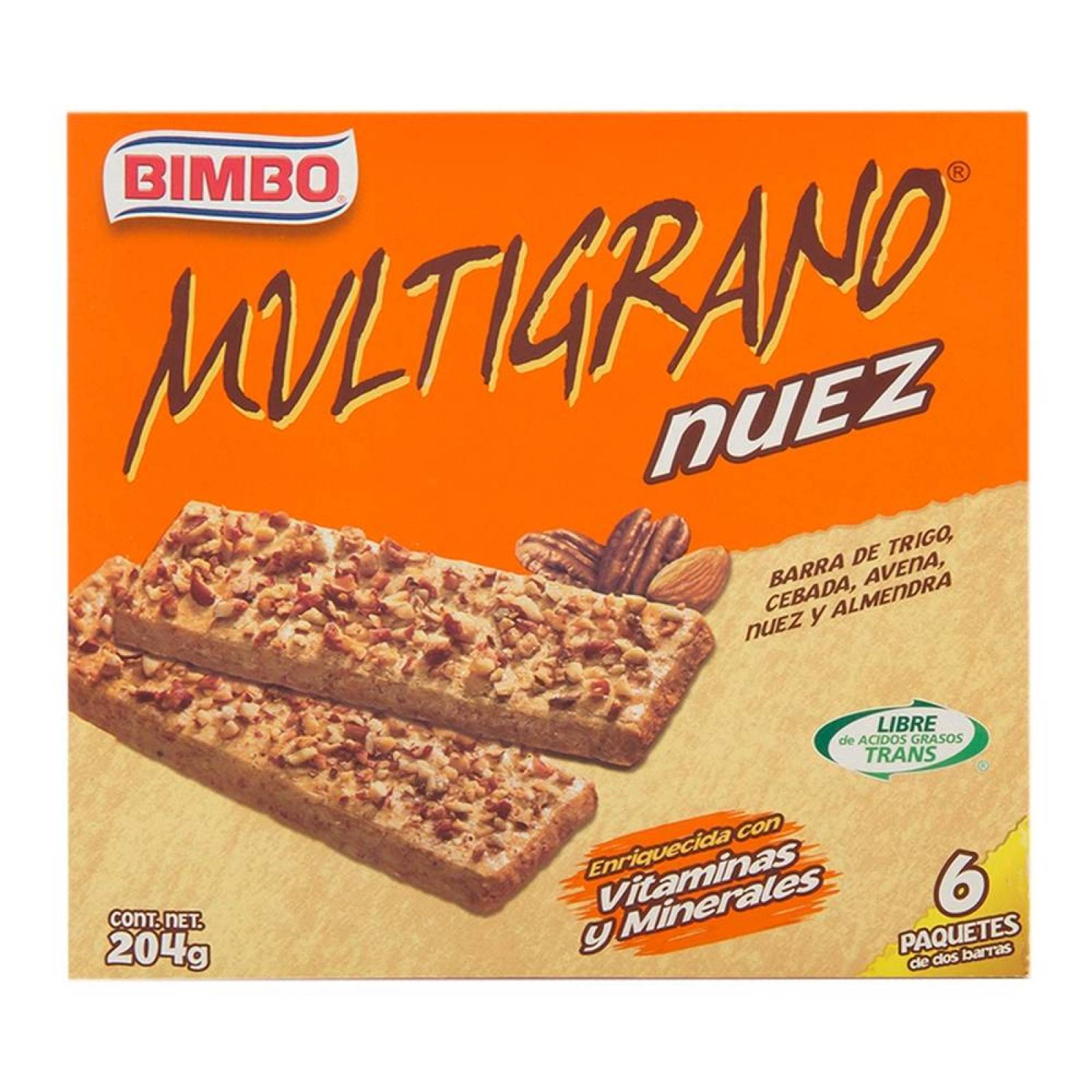 Bimbo Barra de Cereal con Nuez caja 204g