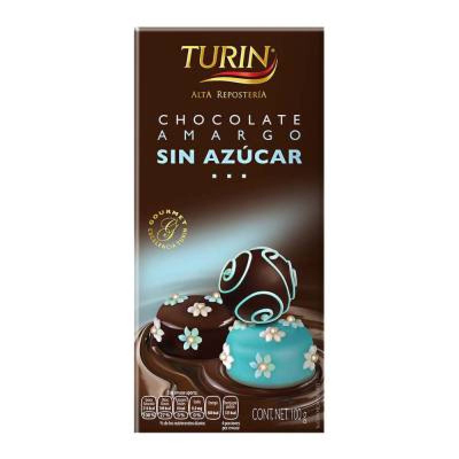 Turin Chocolate Sin Azúcar paquete 100g