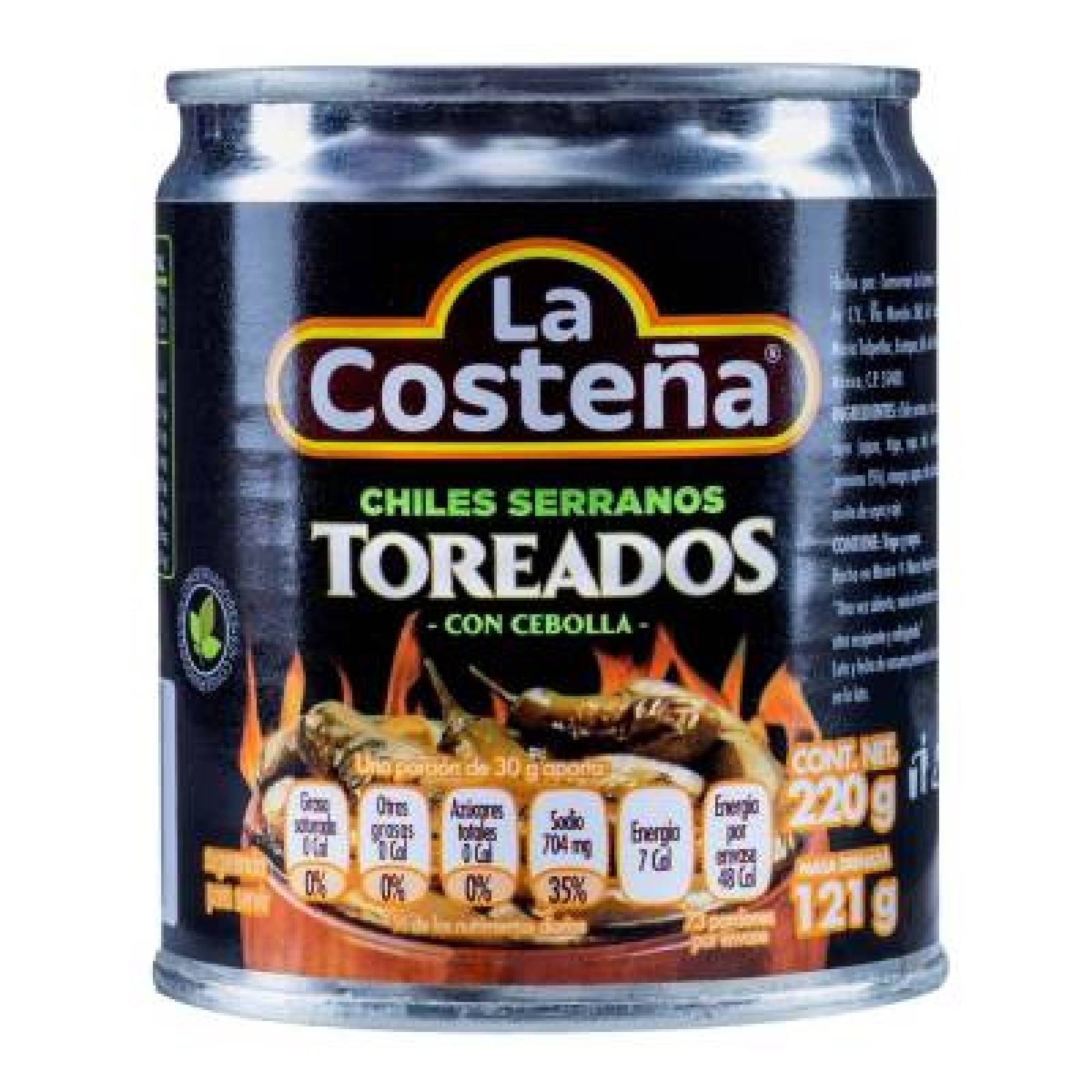La Costeña Chiles Serranos Toreados con Cebolla lata 220g