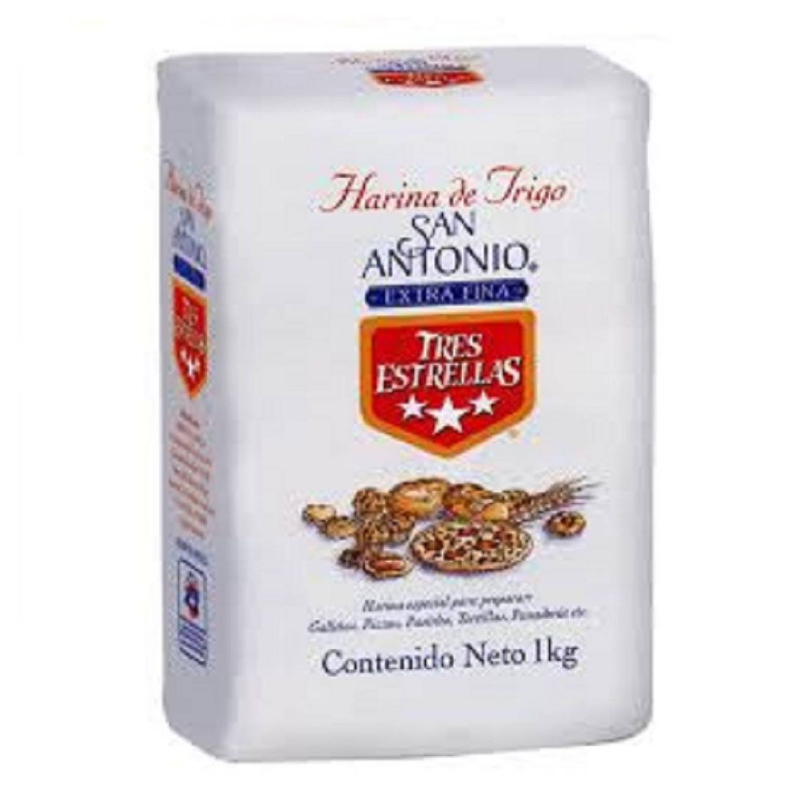 Tres Estrellas Harina de Trigo paquete 1kg