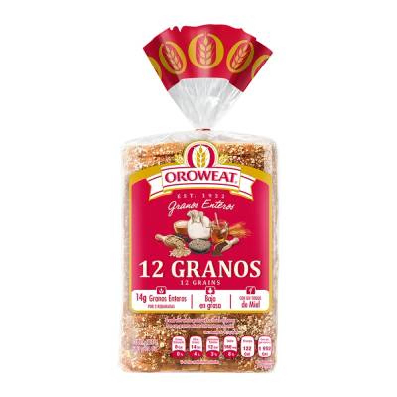 Oroweat Pan Integral 12granos paquete 680g