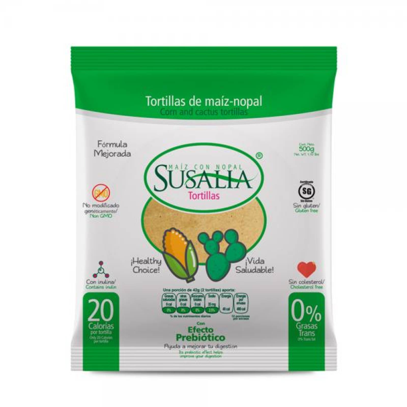 Susalia Tortillas de Nopal paquete 500g