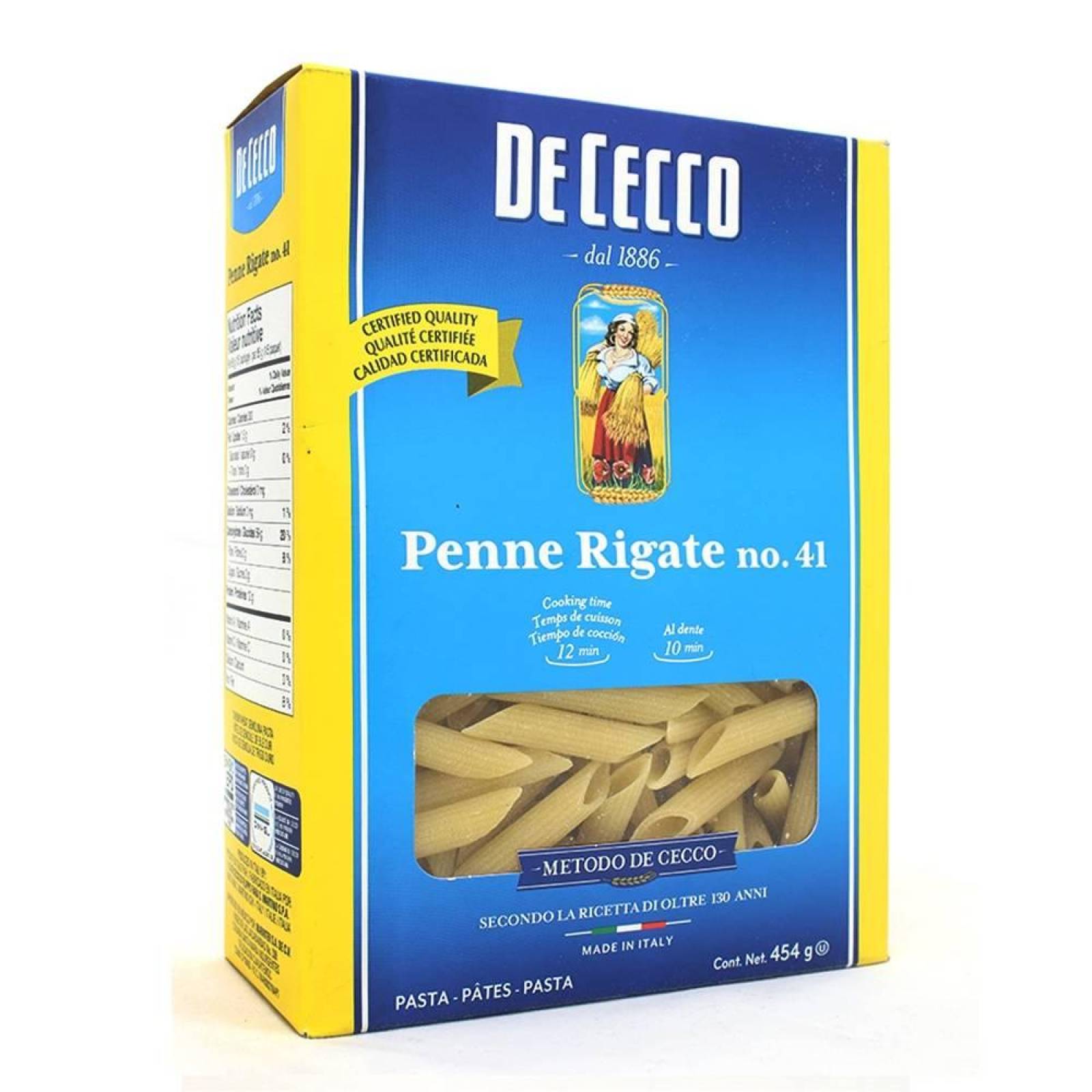 De Cecco Pasta Penne Rigate caja 454g 