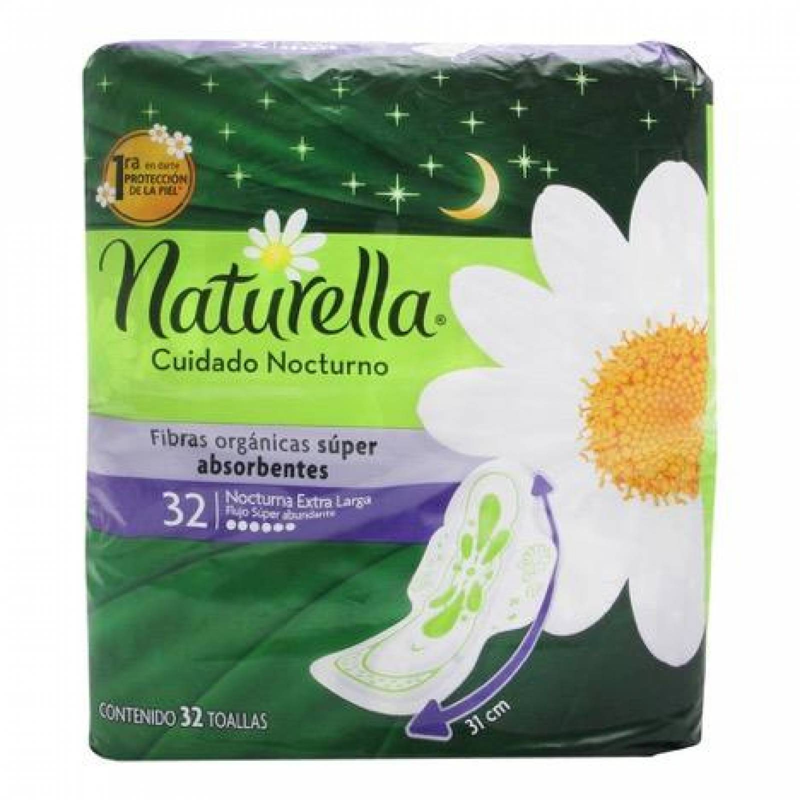 Naturella Toallas Femeninas con alas paquete 32 piezas 