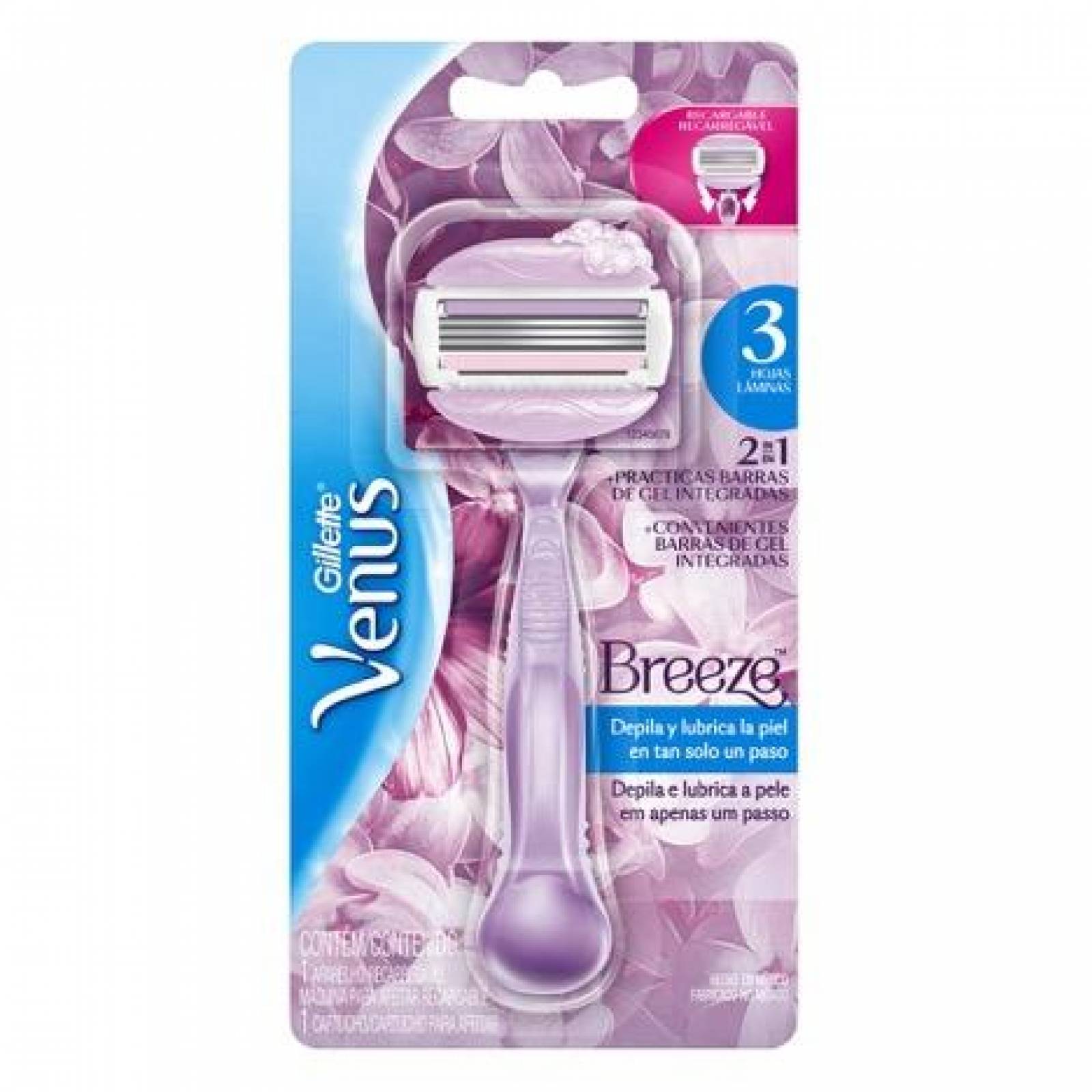 Gillette Venus Rastrillo con un Cartucho Breeze paquete 1 pieza 