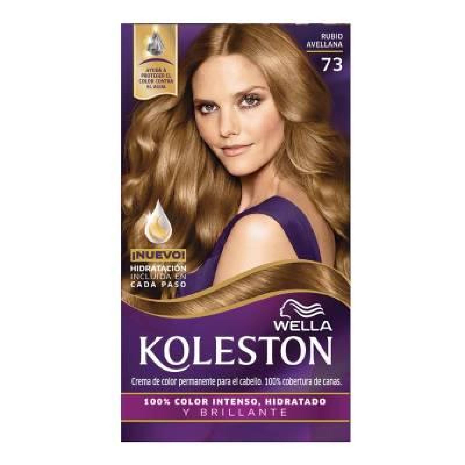 Koleston Crema de Color Permanente para el Cabello Rubio Avellana 73 caja 1 pieza 