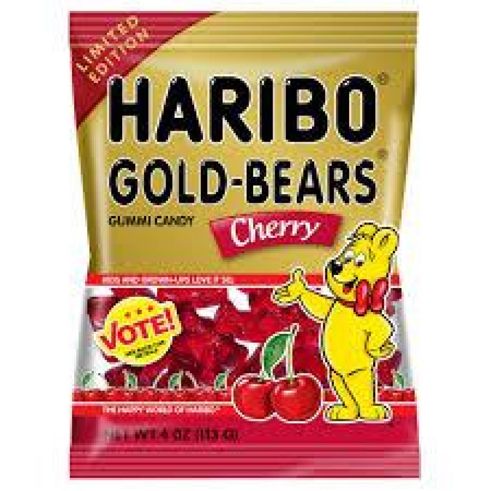 Haribo Gold Bears Gomitas sabor a Cereza bolsa 113g 