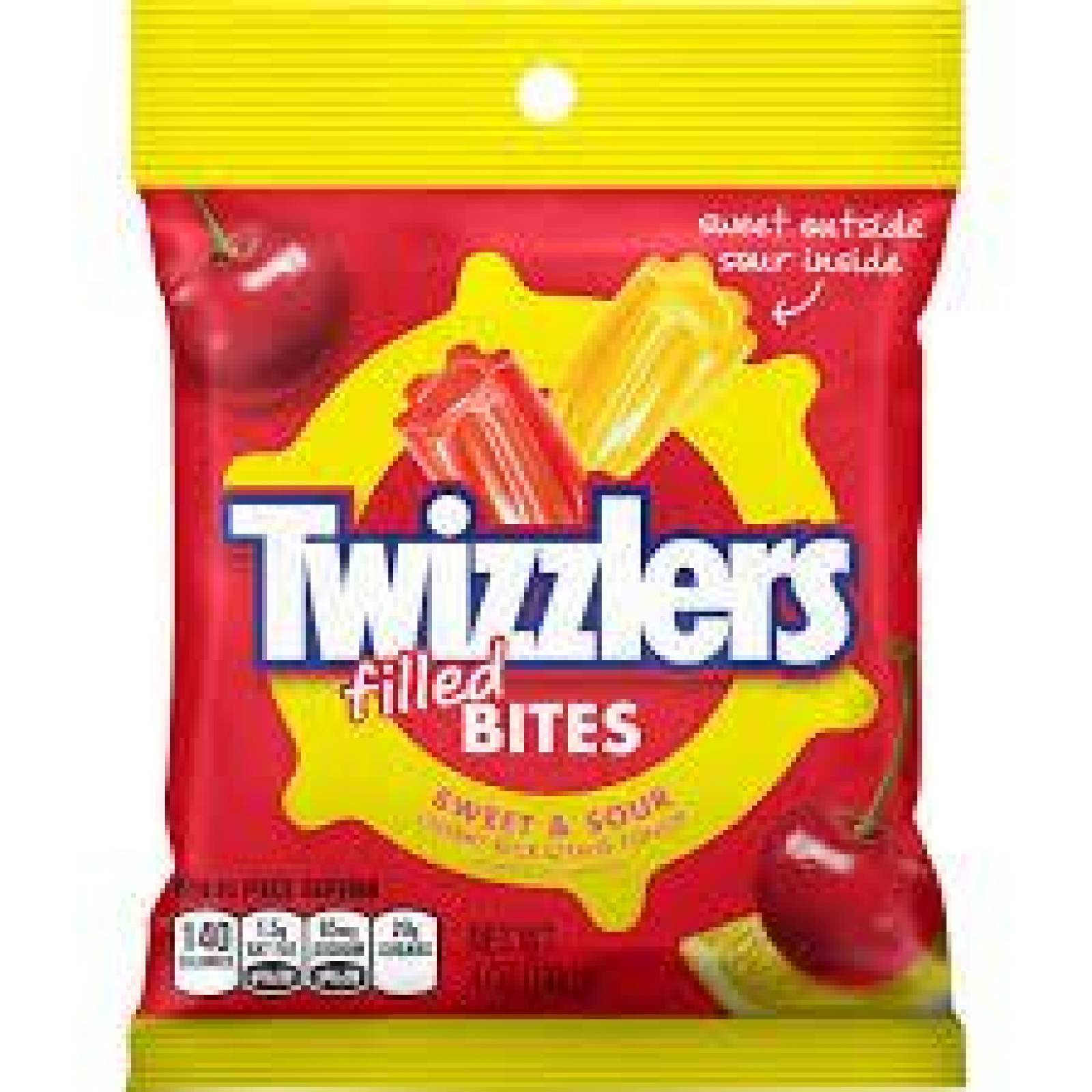 Twizzlers Sweet & Sour Bites sabor Fresa bolsa 99g 