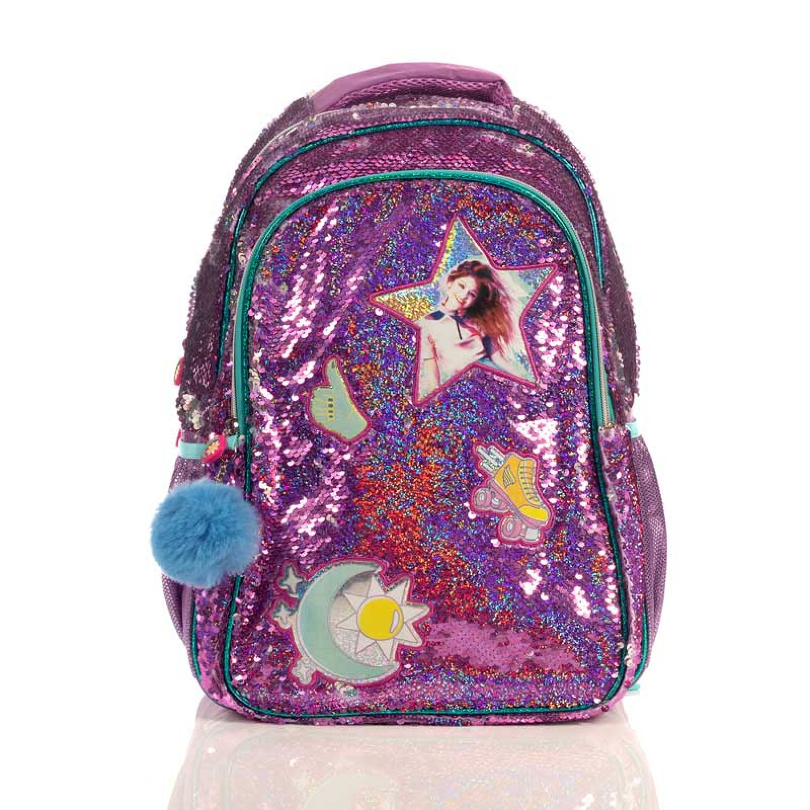 Mochila Original Soy Luna Pink Lentejuela Reversible