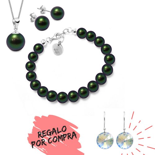 REGALO!!!, obten un par de aretes Xilion GRATIS, en la compra del set de perlas marca ZVEZDA, hecho con cristales Swarovski Pearls y plata mexicana .925