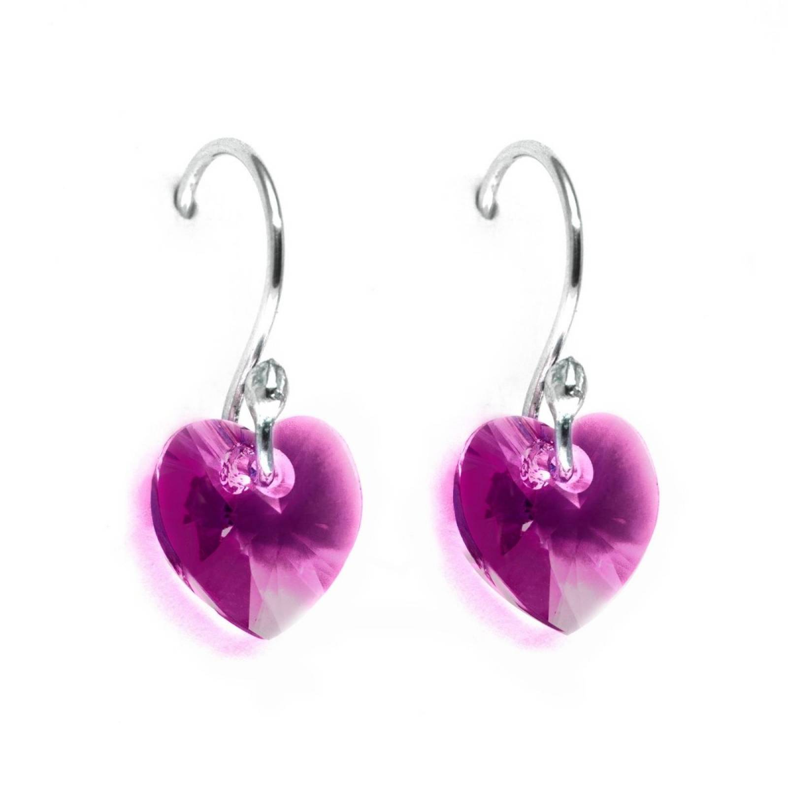 Aretes Fucsia de Plata .925 Joyería Zvezda