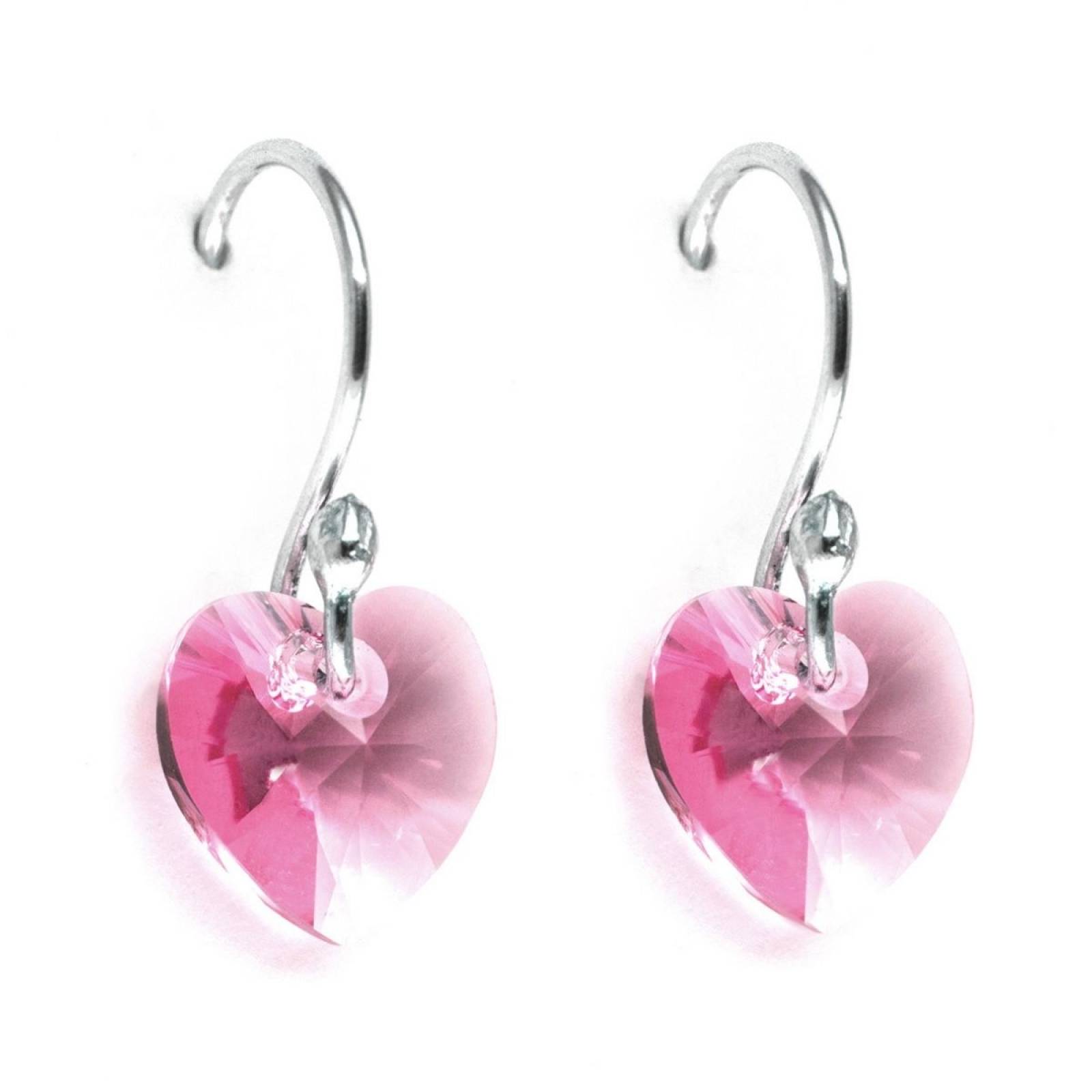 Aretes Rosas de Plata .925 Joyería Zvezda