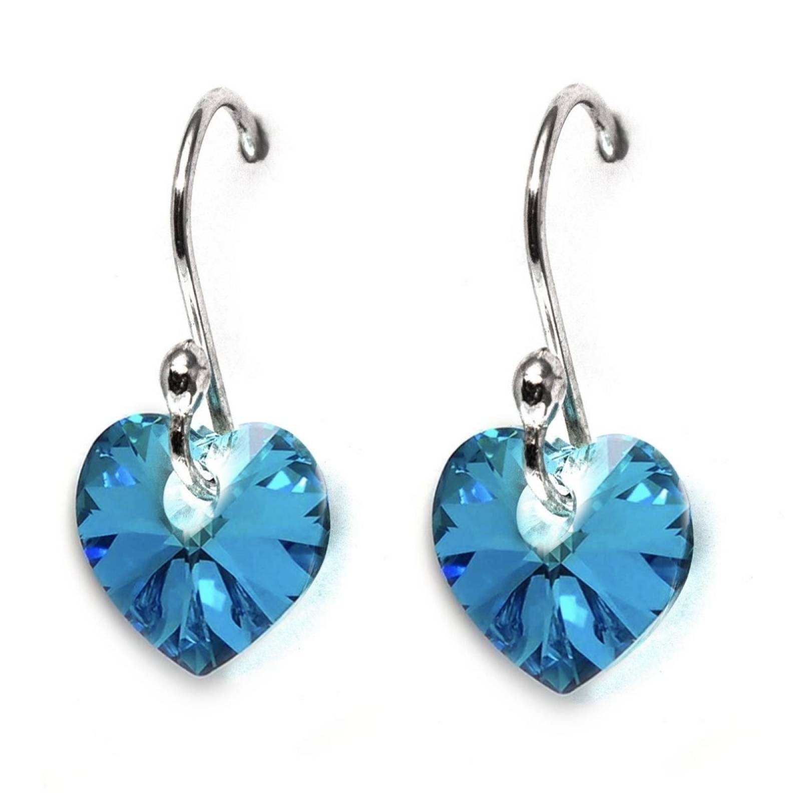Aretes Azules de Plata .925 Joyería Zvezda