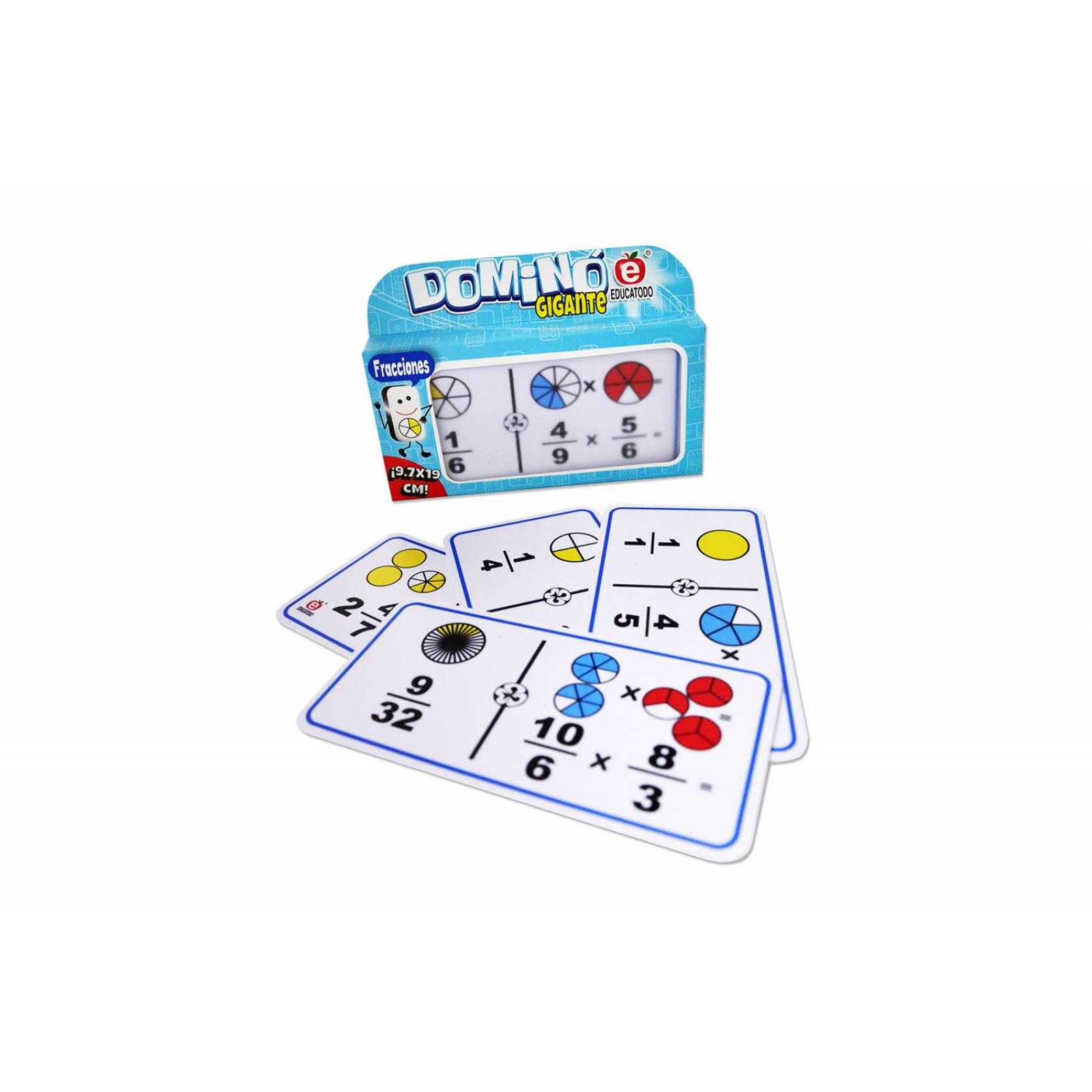 Dominó Gigante de Fracciones Multiplicación Círculos