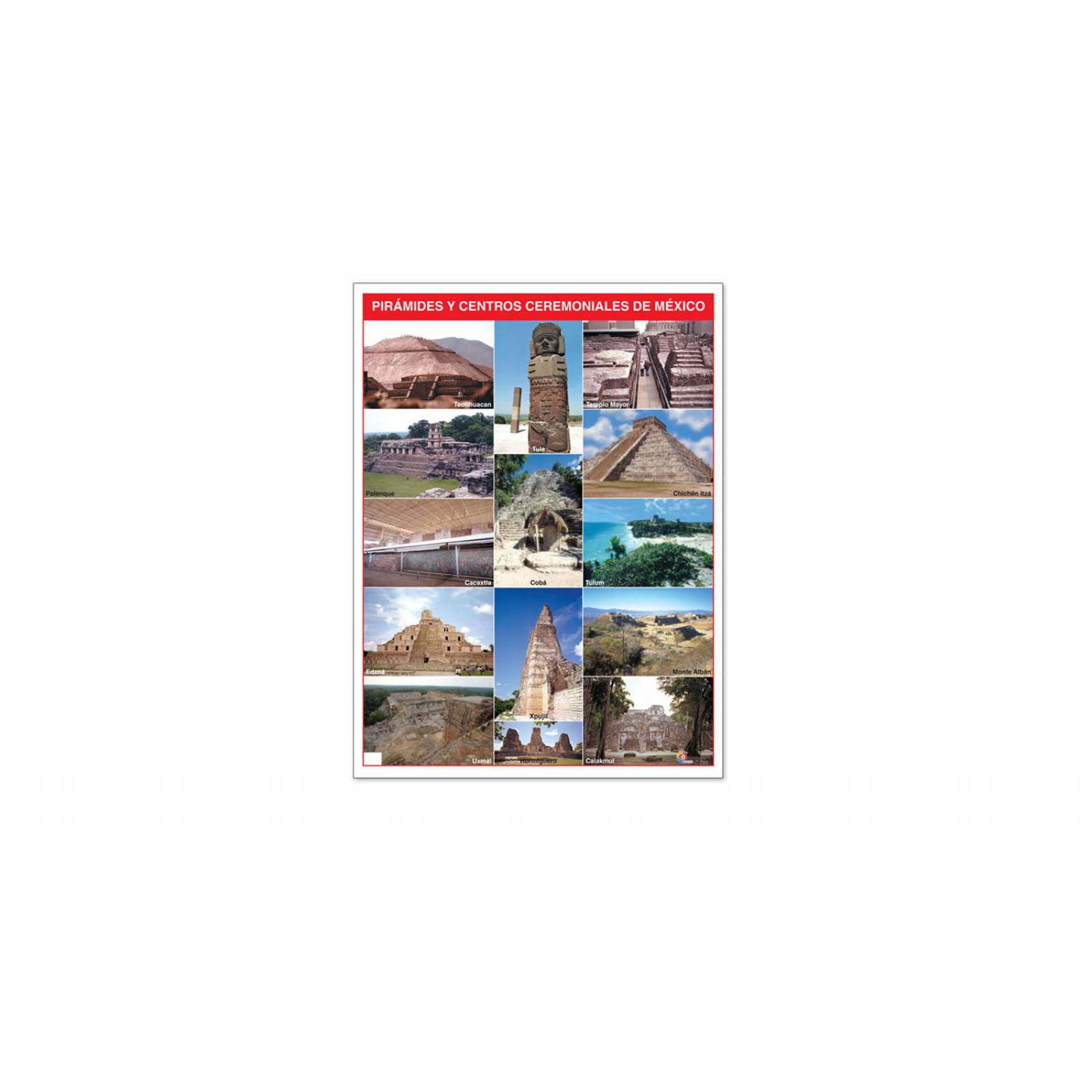 POSTER PIRAMIDES Y CENTROS CEREMONIALES DE MEXICO