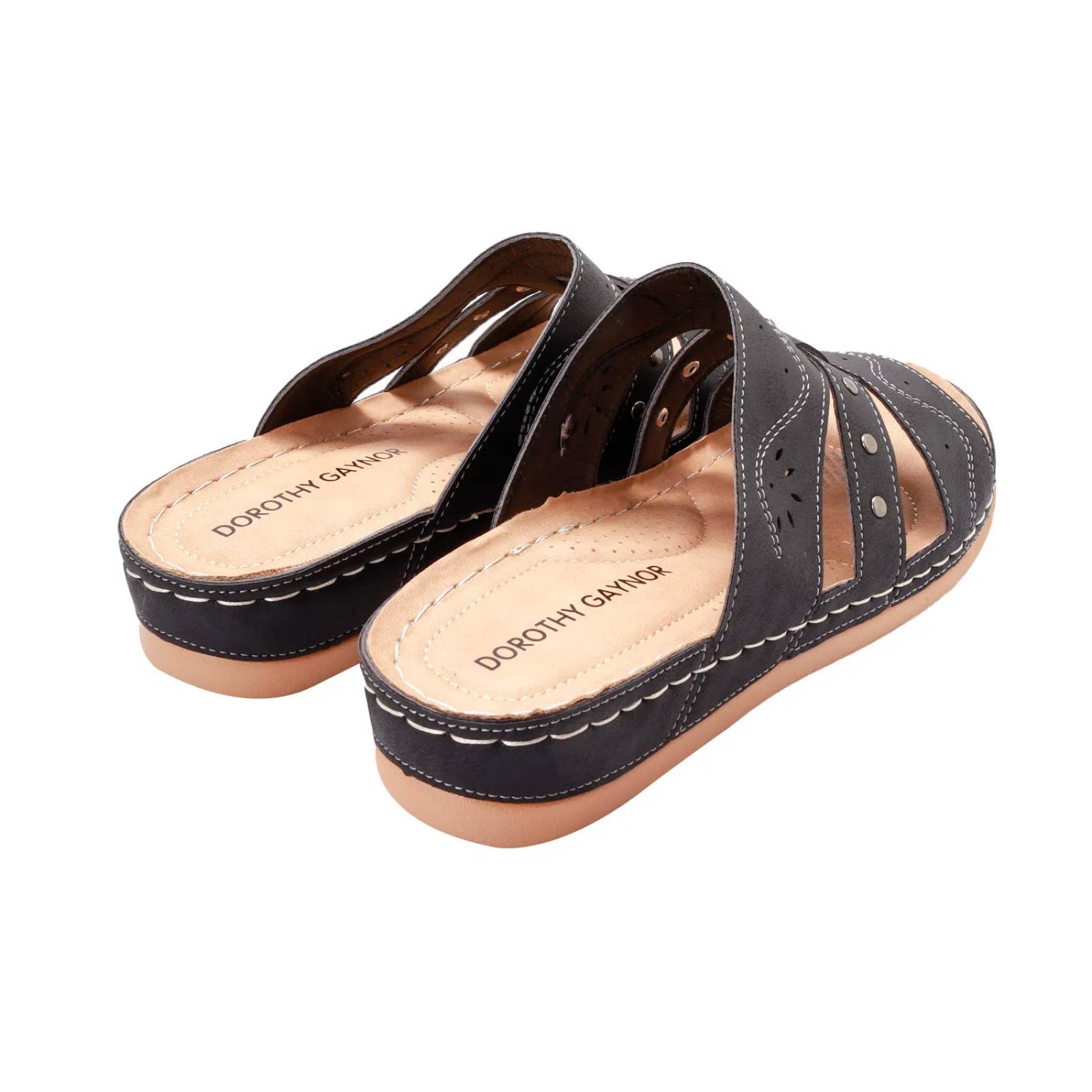 Sandalias negras para mujer con patrón clásico Dorothy Gaynor