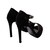 Zapatillas negras para mujer con tacón y punta abierta Dorothy Gaynor