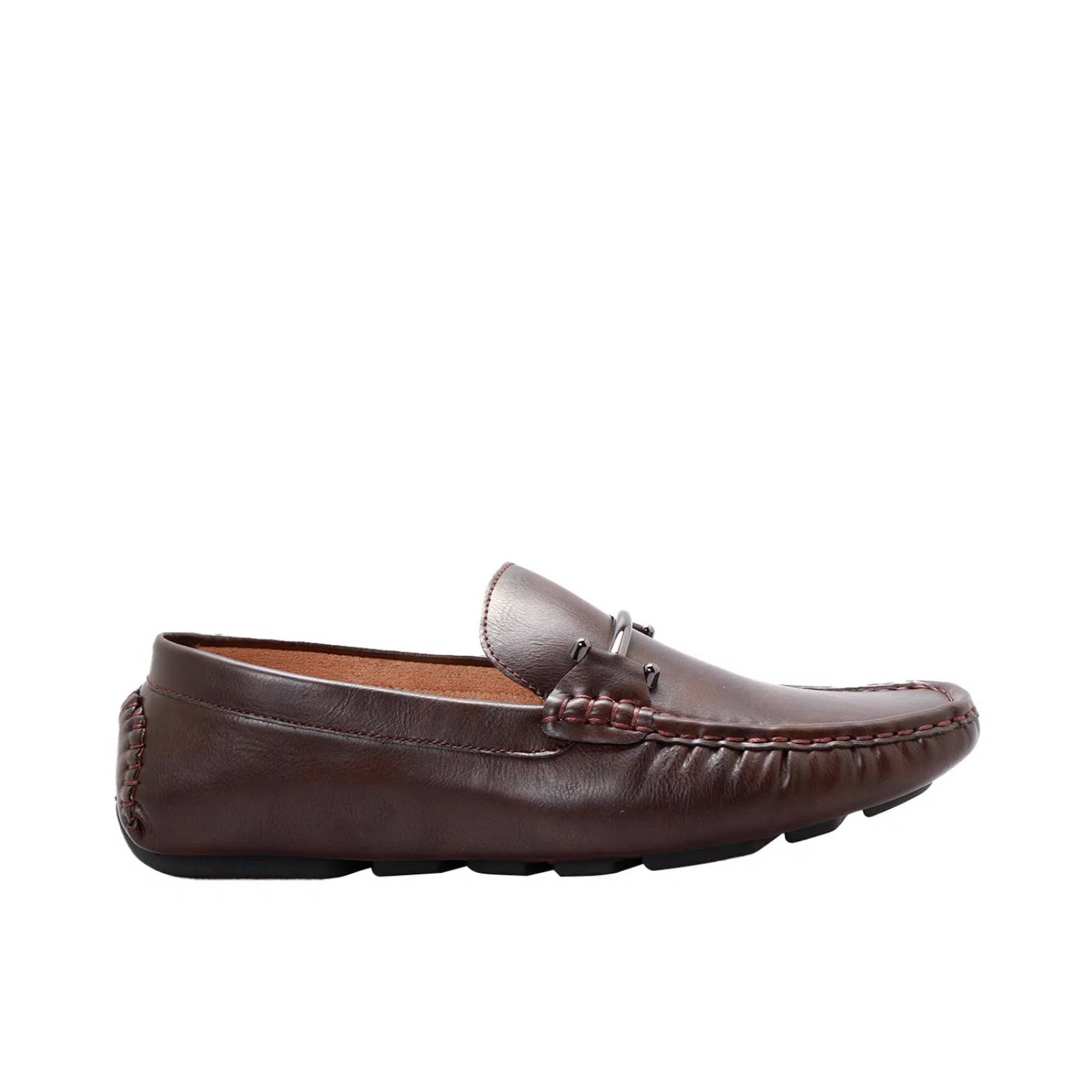 Mocasines café oscuro para hombre con aplicación metálica Dorothy Gaynor D14590063550