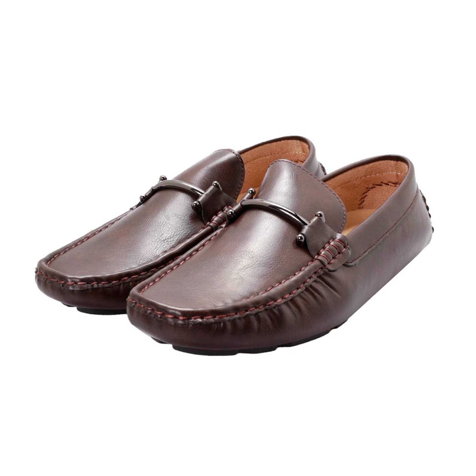 Mocasines café oscuro para hombre con aplicación metálica Dorothy Gaynor D14590063550