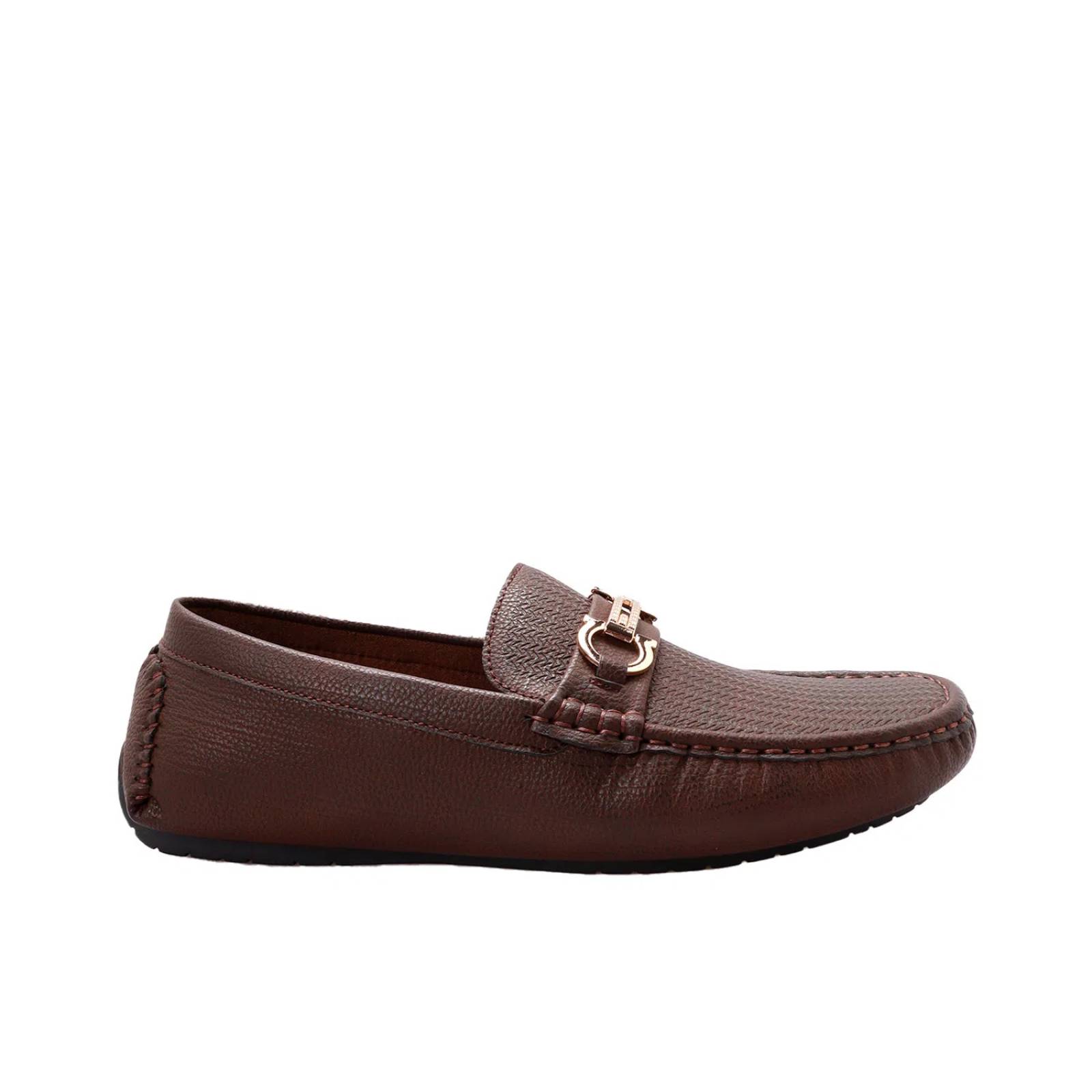 Mocasines color café para hombre con hebilla dorada Dorothy Gaynor D14590066550