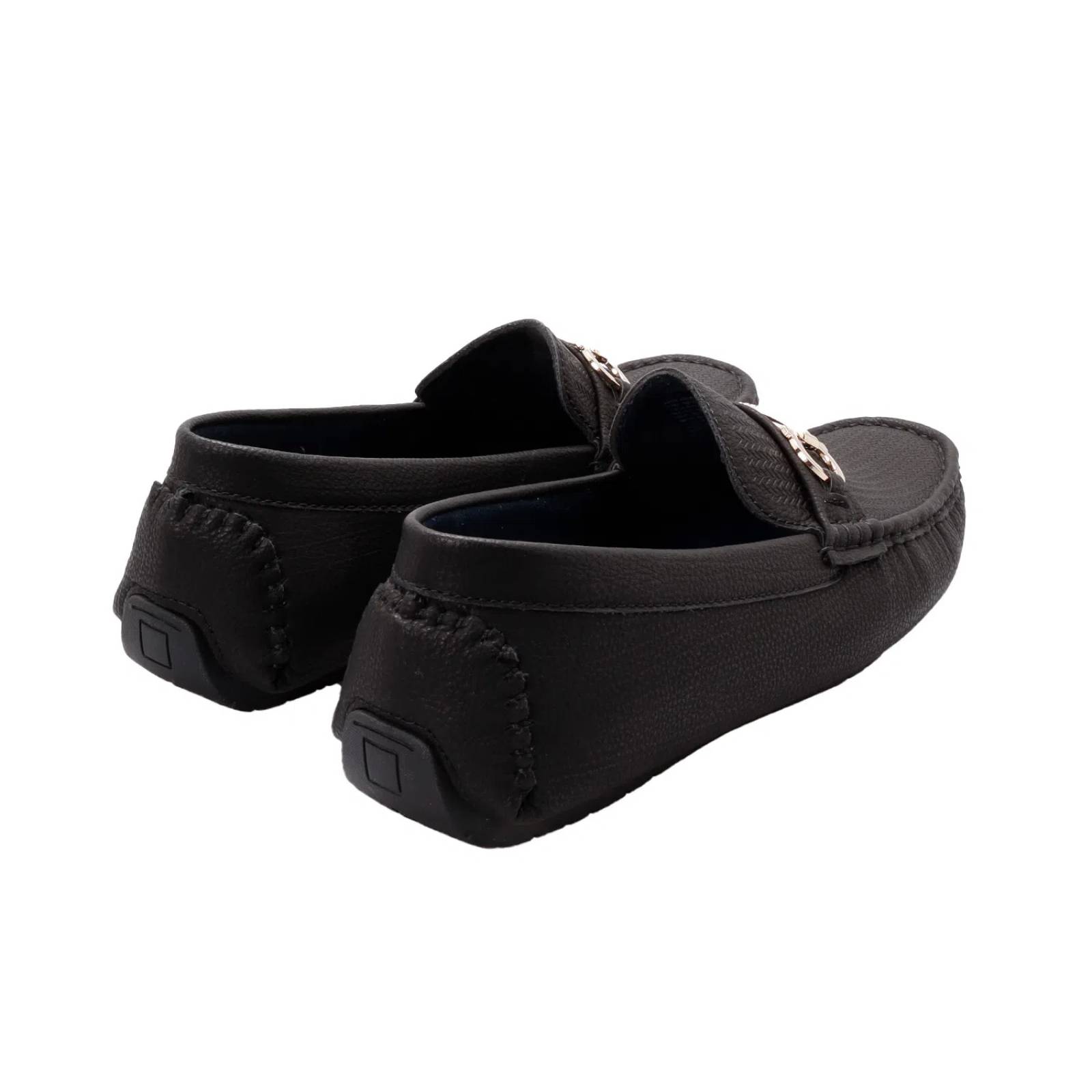 Mocasines negro mate para hombre con hebilla dorada Dorothy Gaynor D14590066501