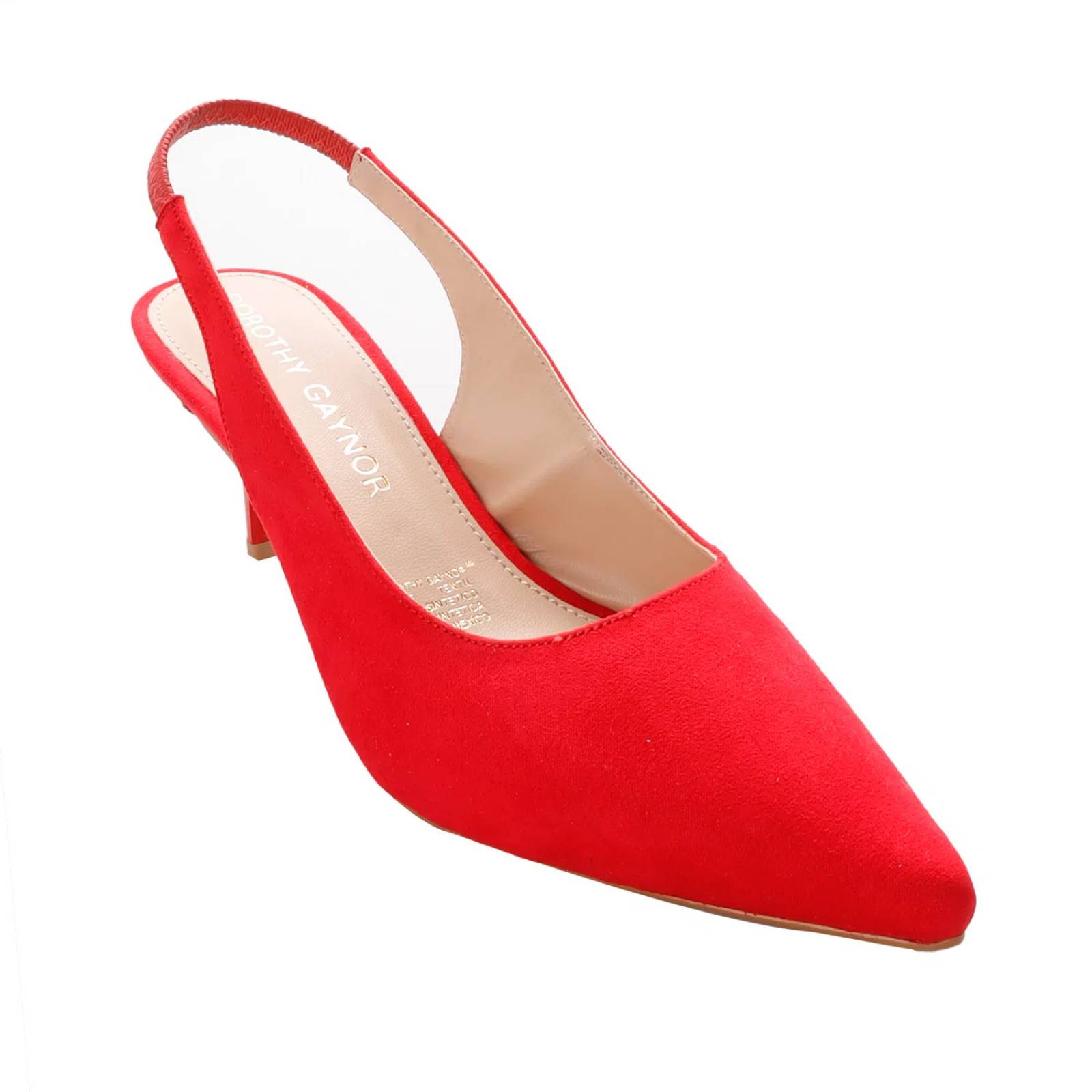 Zapatillas Cameron color rojo con tacón kitten