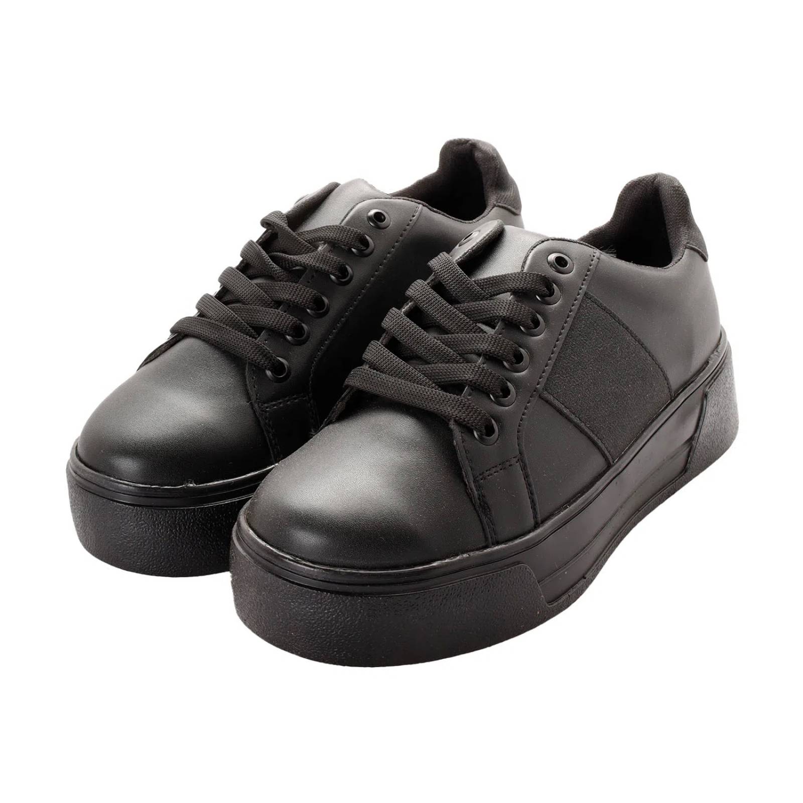 Tenis Andrea color negro con plataforma corrida