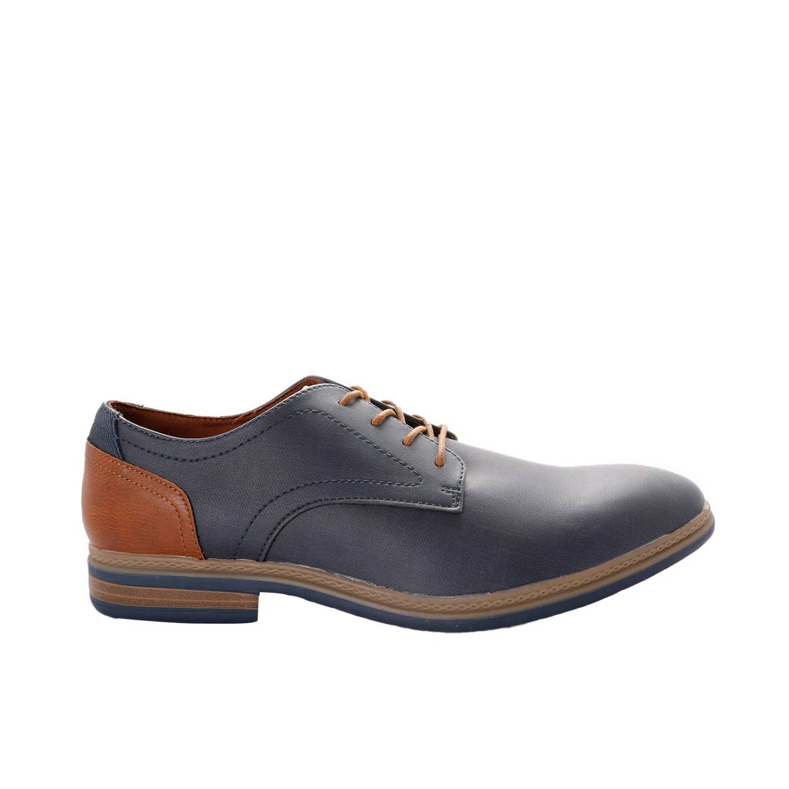 Zapatos Kristof color azul marino con detalle café en talón D12220210523