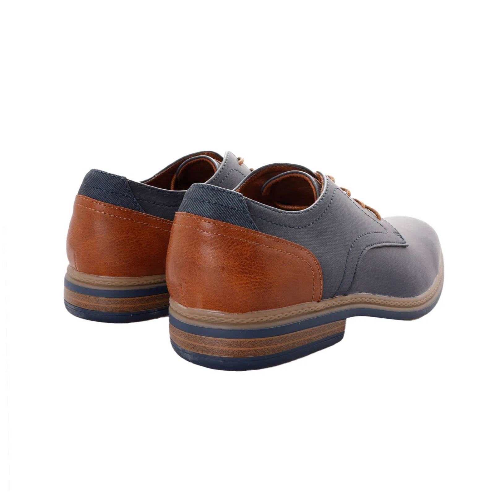 Zapatos Kristof color azul marino con detalle café en talón D12220210523