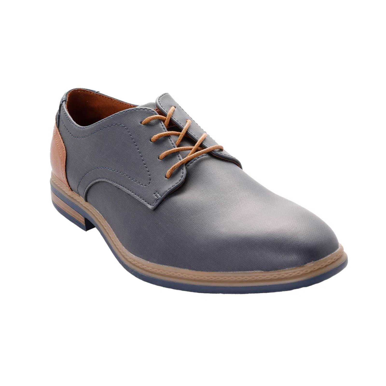 Zapatos Kristof color azul marino con detalle café en talón D12220210523