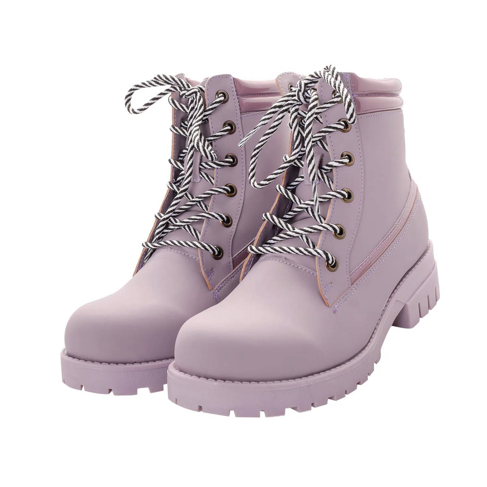 Botín Camila color lila con agujetas bicolor