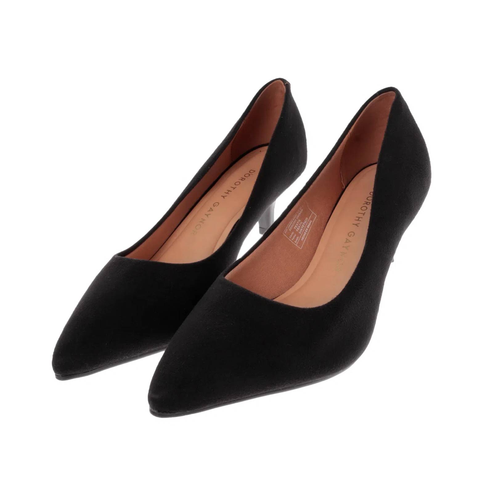 Zapatillas Ángela color negro con tacón kitten