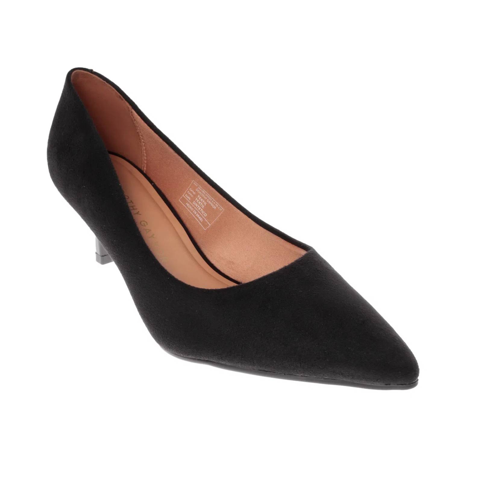 Zapatillas Ángela color negro con tacón kitten